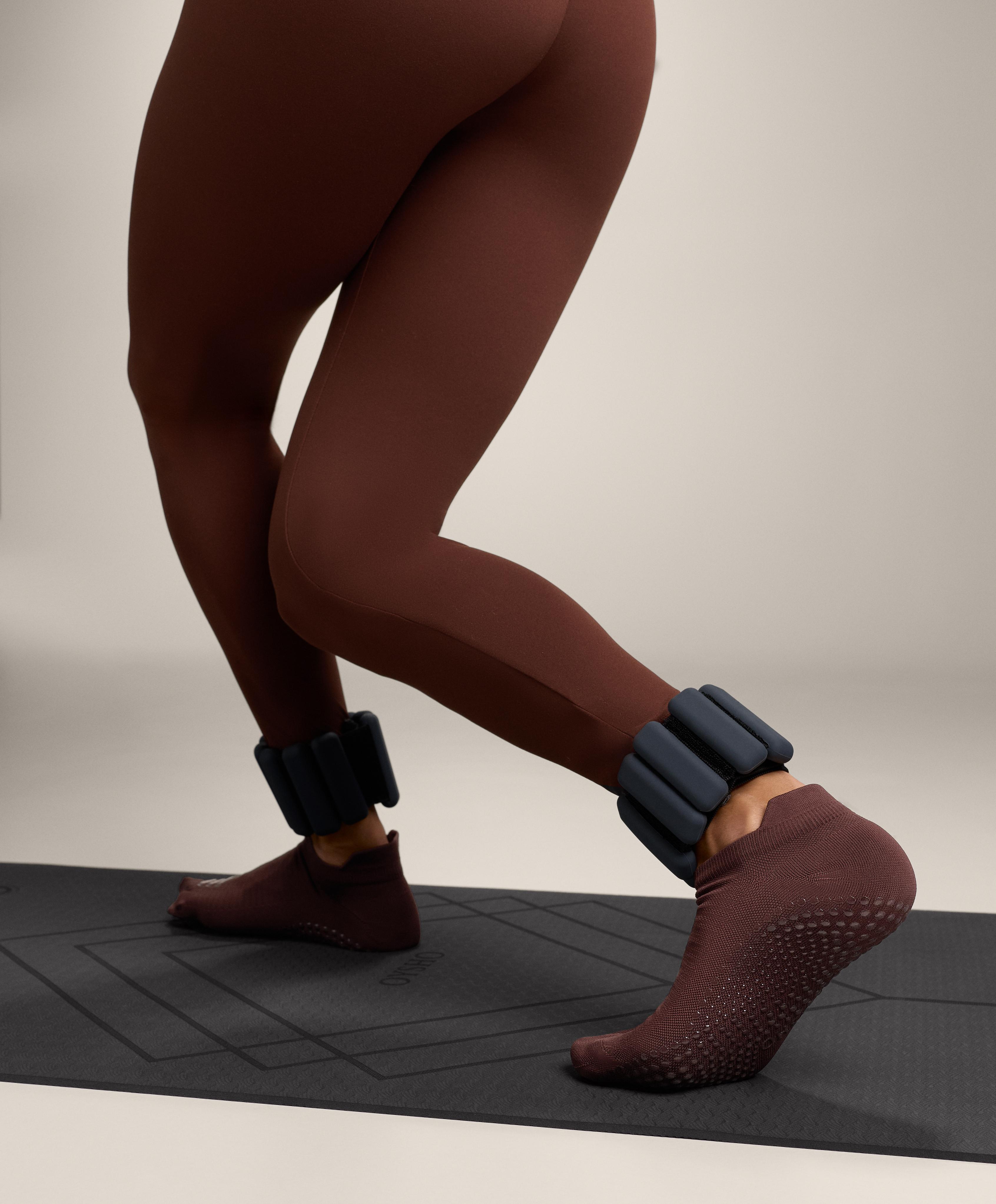 2 pairs of polyamide blend yoga and Pilates sneaker socks — NUDE PINK