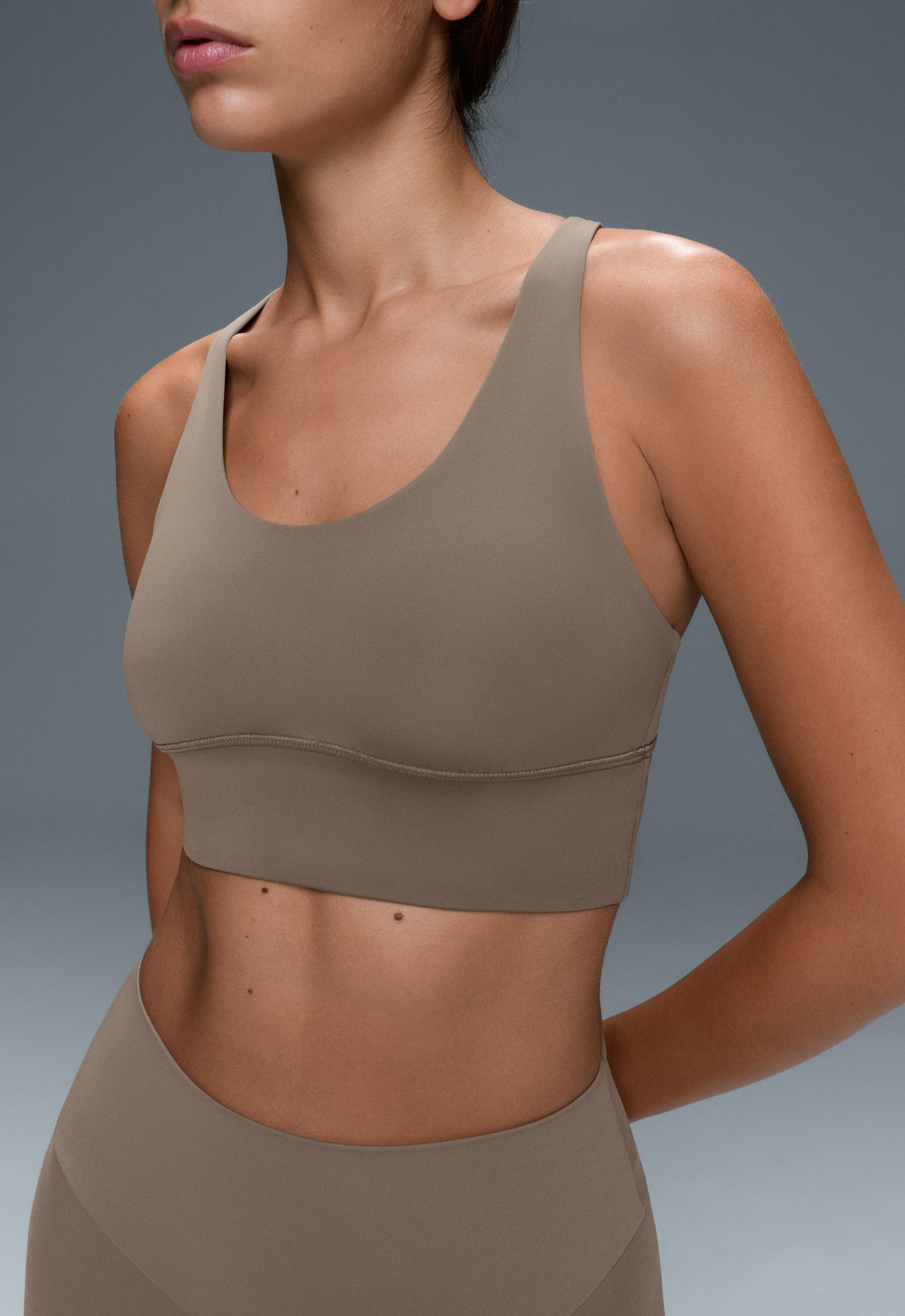 Medium-support Comfortlux sports bra with cups — DARK MINK