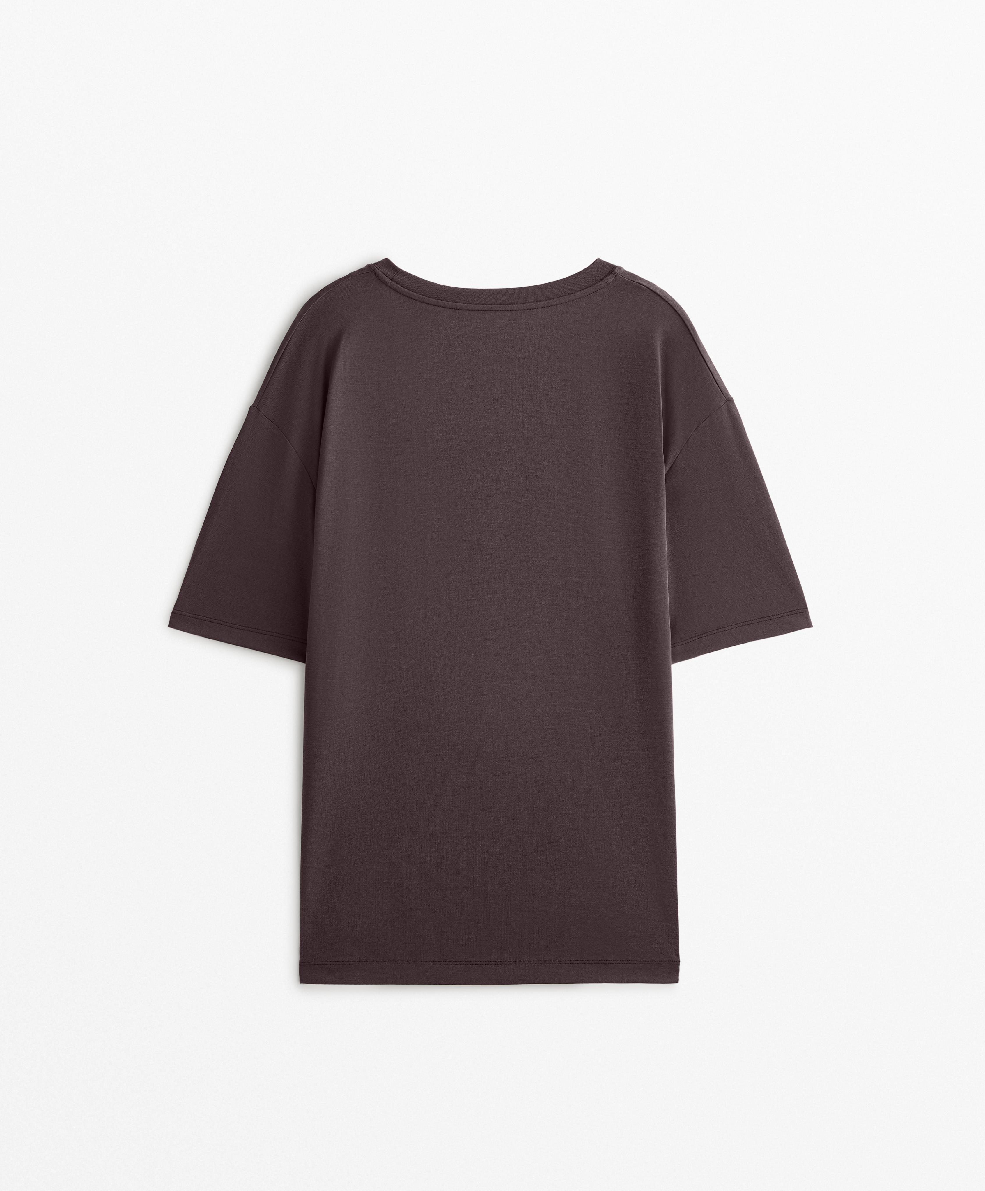 Modal blend short-sleeved long T-shirt