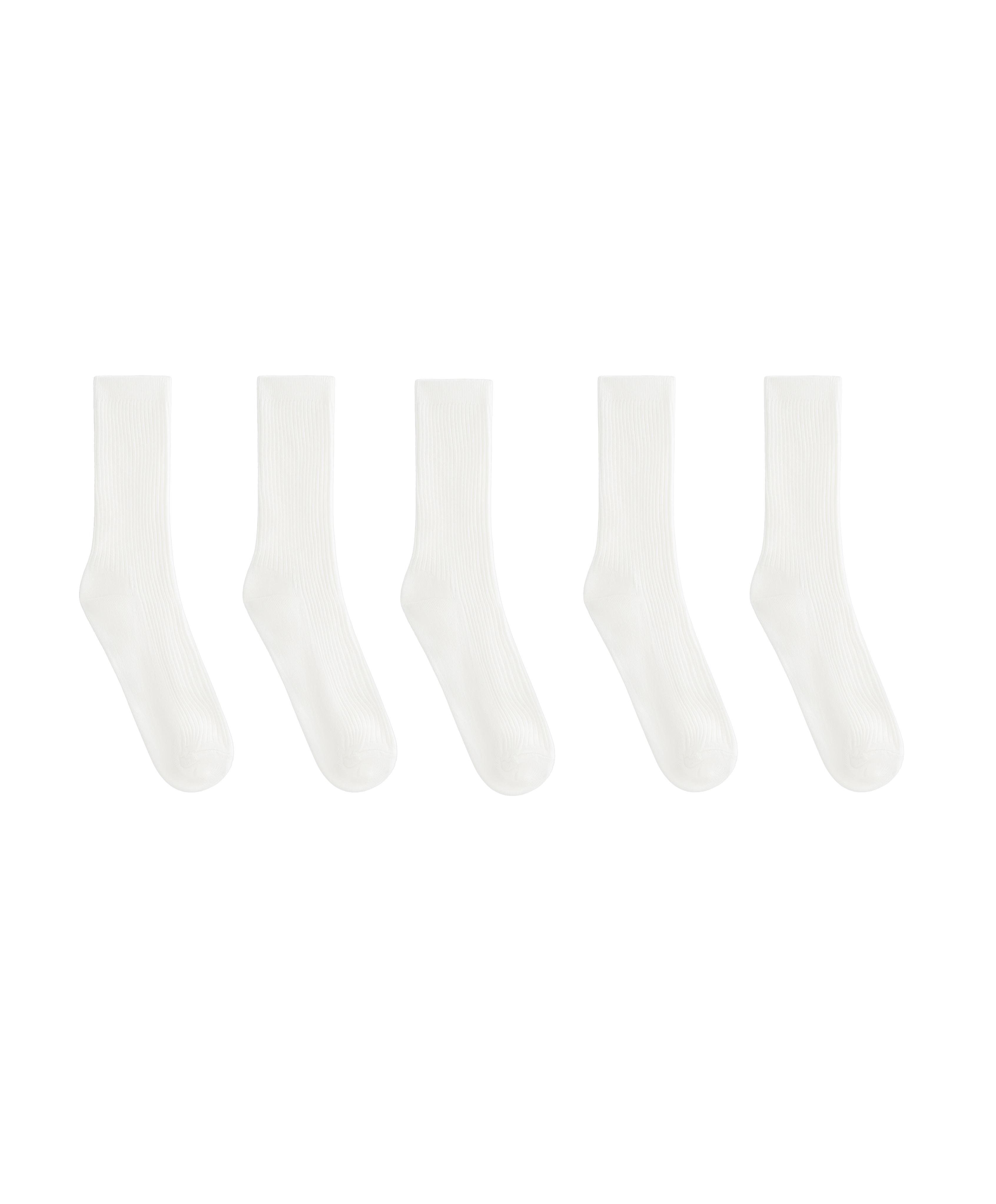 5 pairs of cotton blend classic socks — PALE ECRU