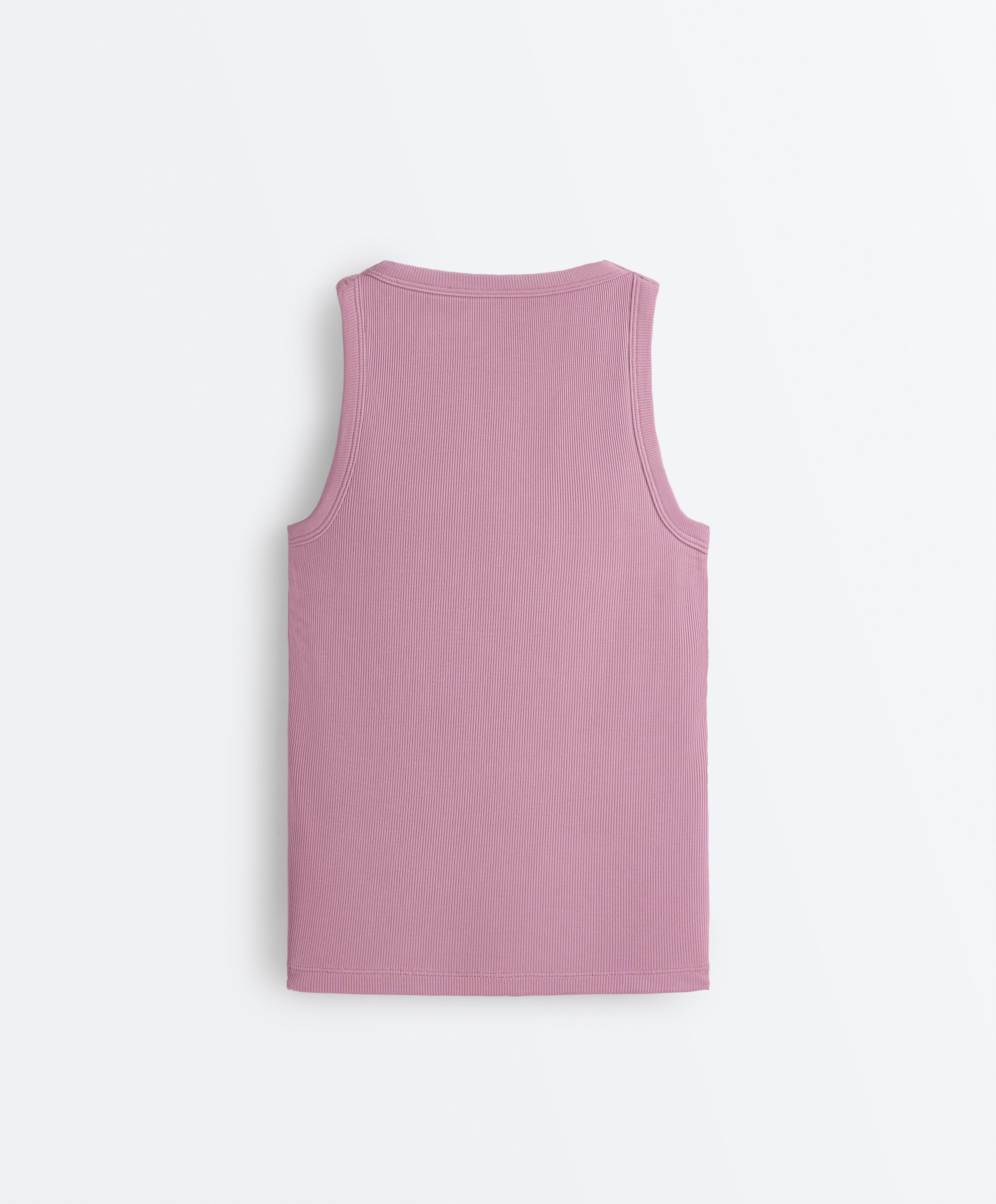 Rib modal blend tank top — MAUVE PINK