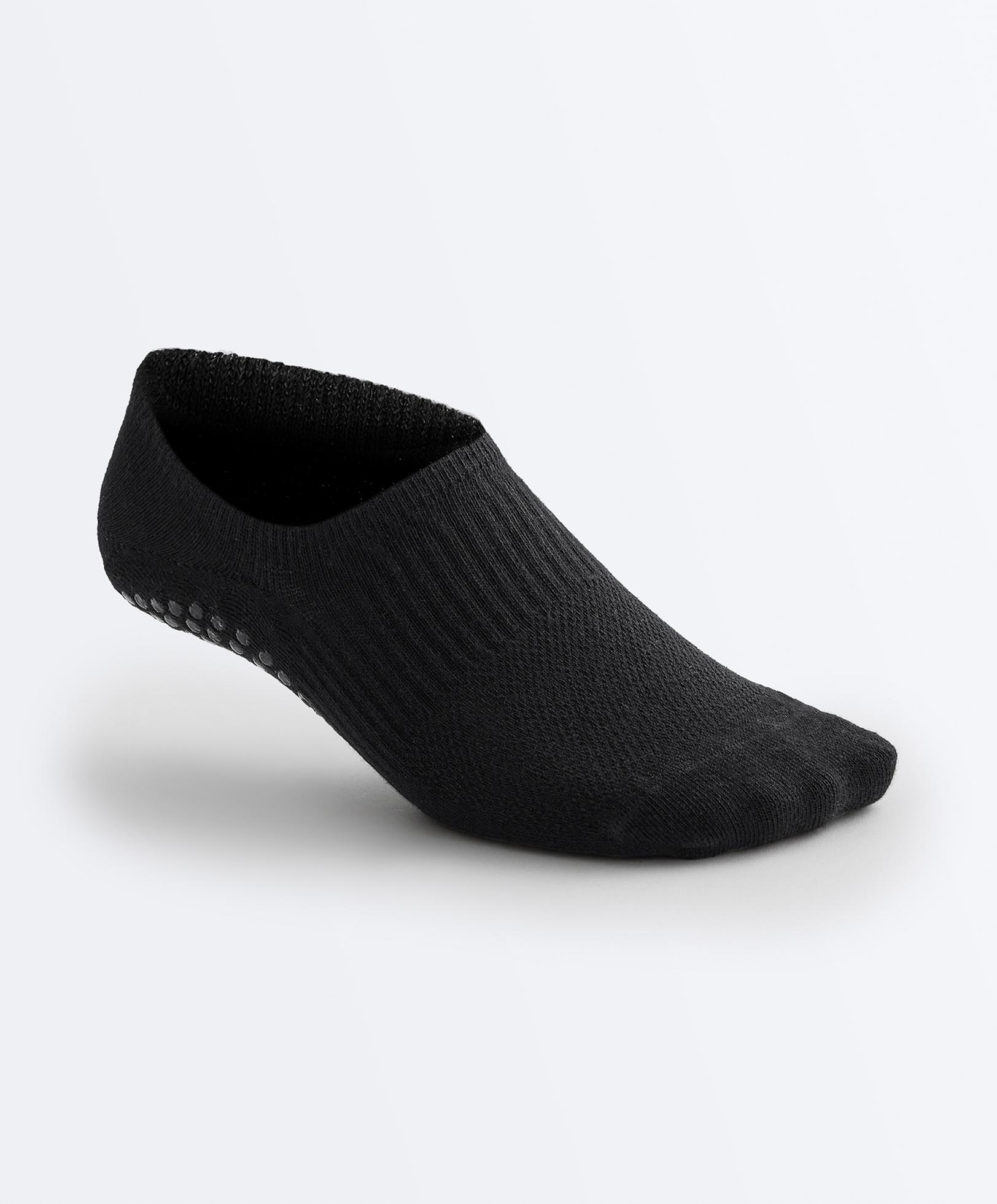 2 pairs of cotton blend yoga and Pilates socks — BLACK