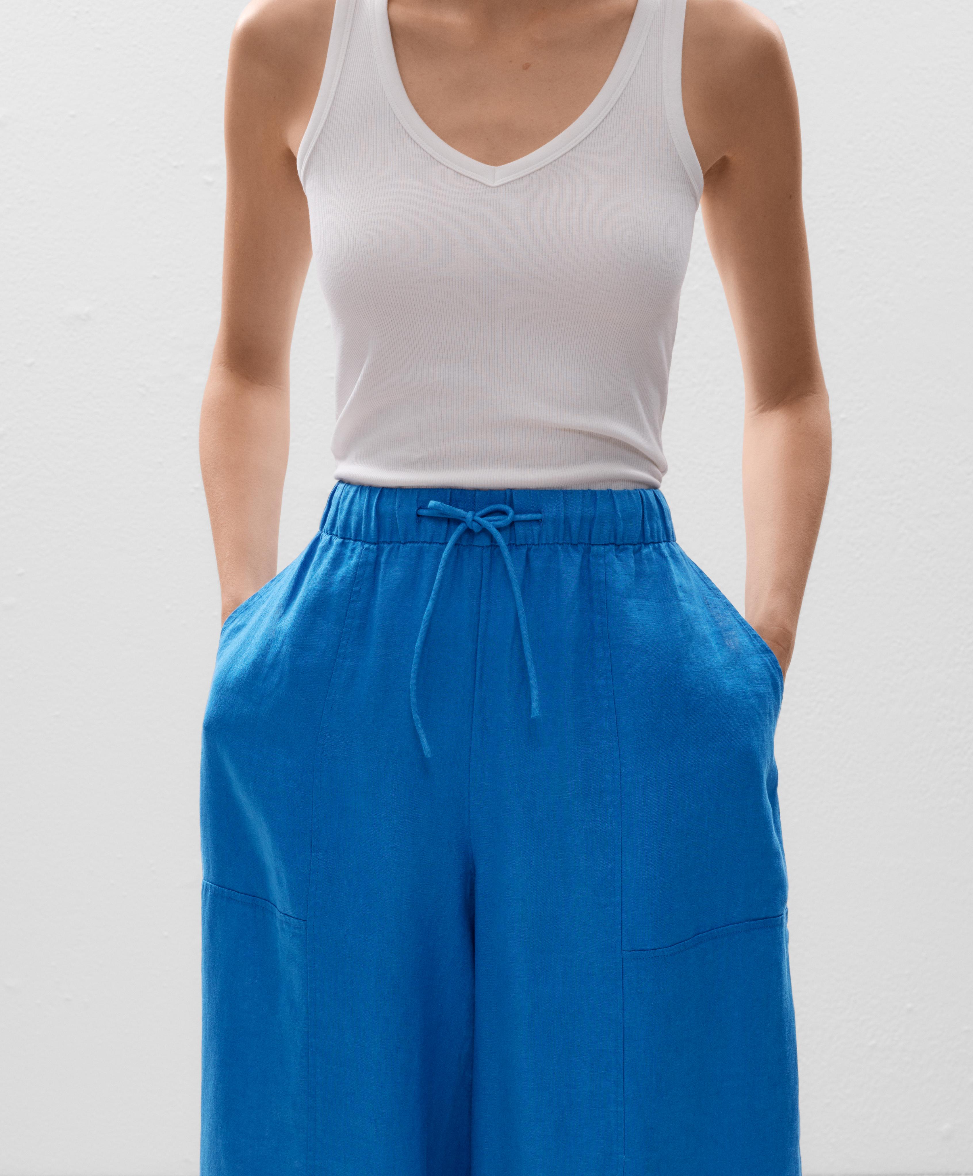 Pantalon barrel 100 % lin Pantalon barrel 100 % lin