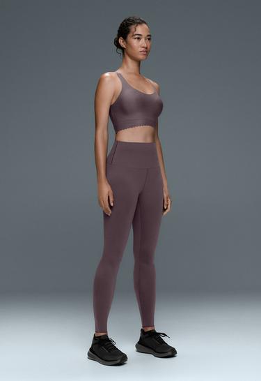 Perfect-adapt high-rise ankle-length leggings — Purplish brown 1