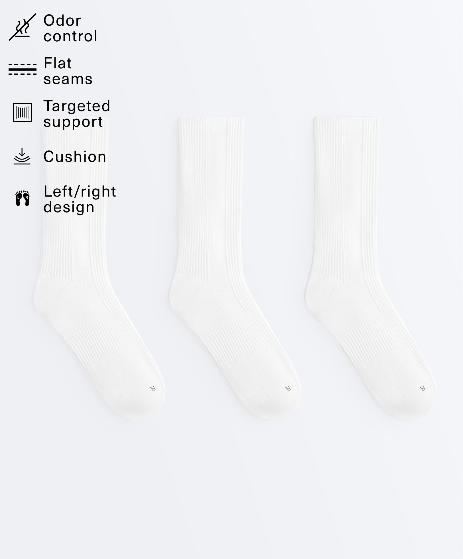 3 pairs of classic polyamide sports socks