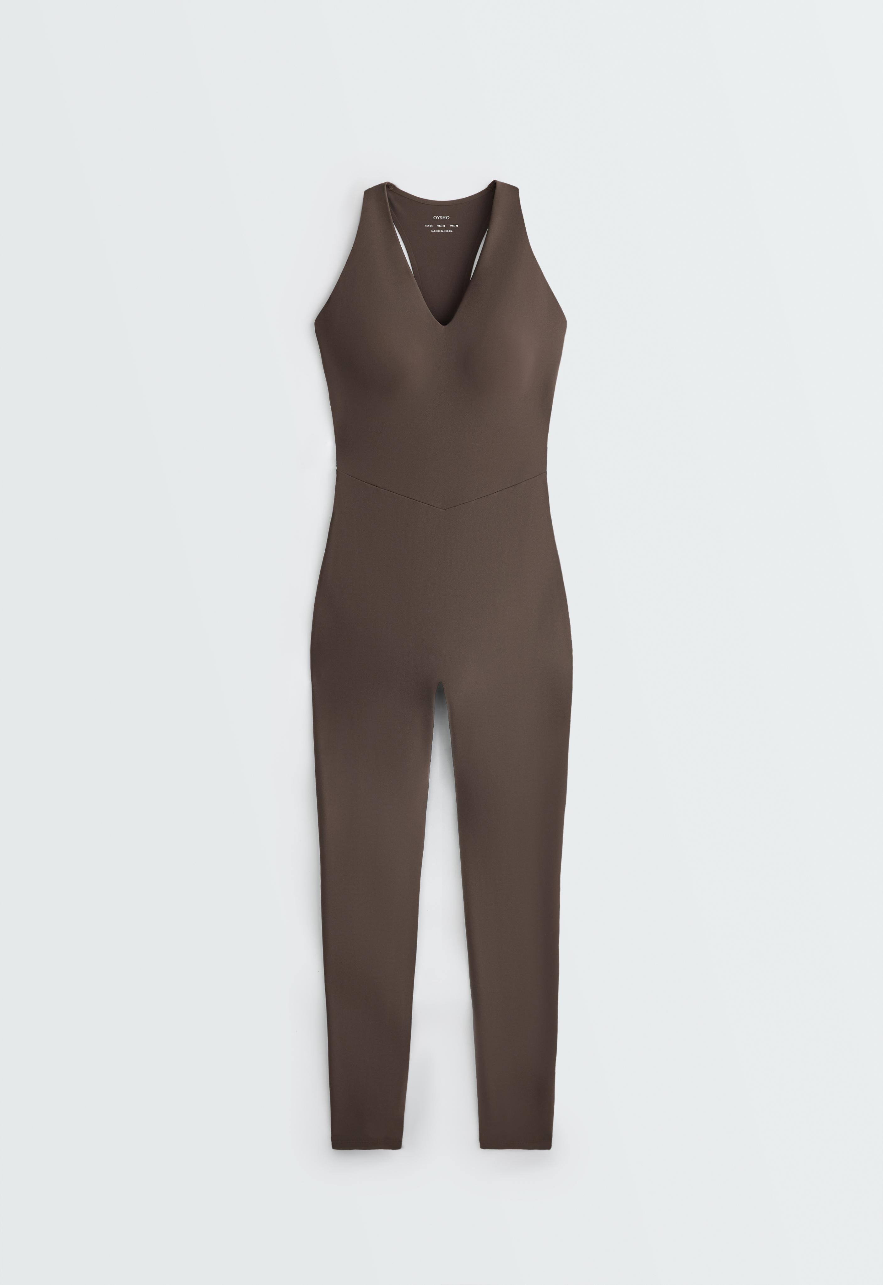 Long Compressive jumpsuit — BROWN