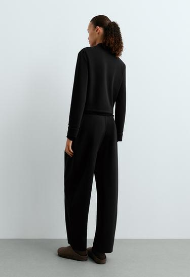 Tuxedo collar cotton jacket — BLACK 5