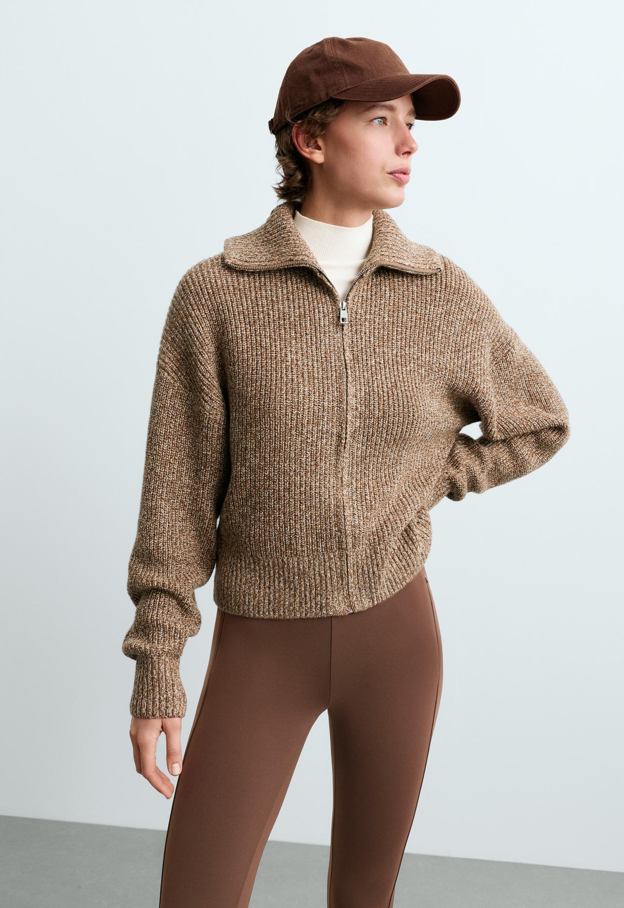 Cable-knit jacket — CARAMEL