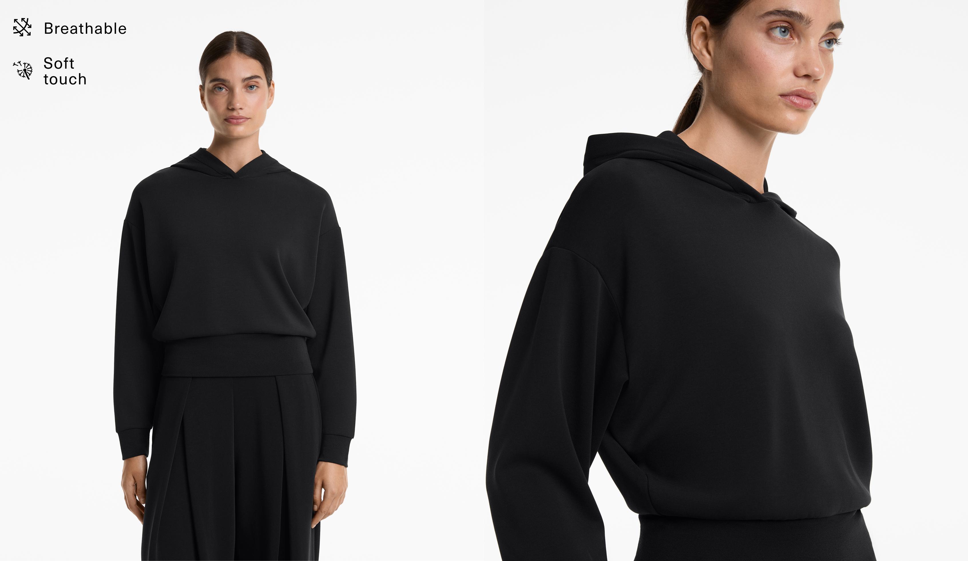Hoodie with soft-touch modal