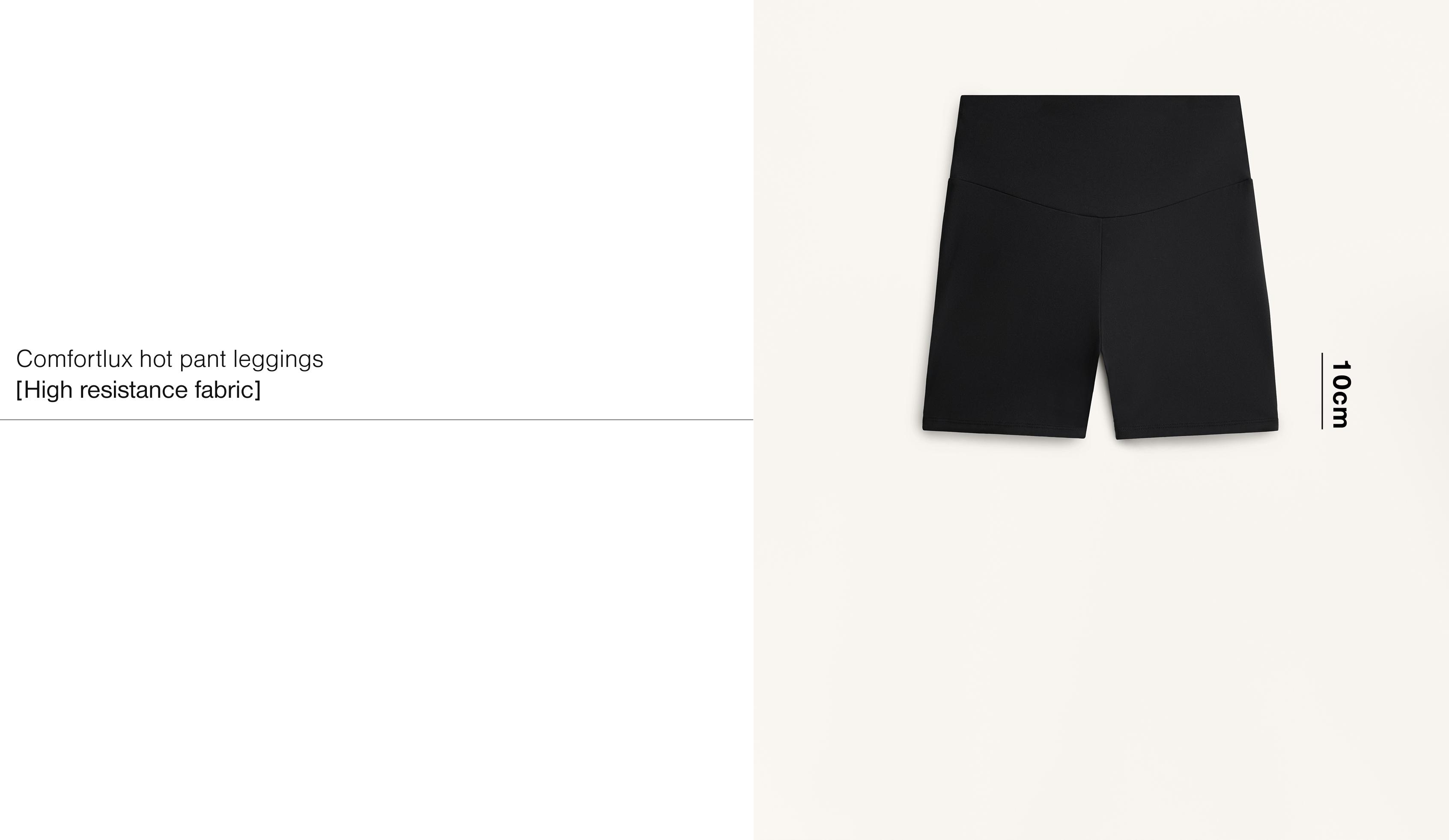 Comfortlux high-waisted 10cm hot pants — BLACK