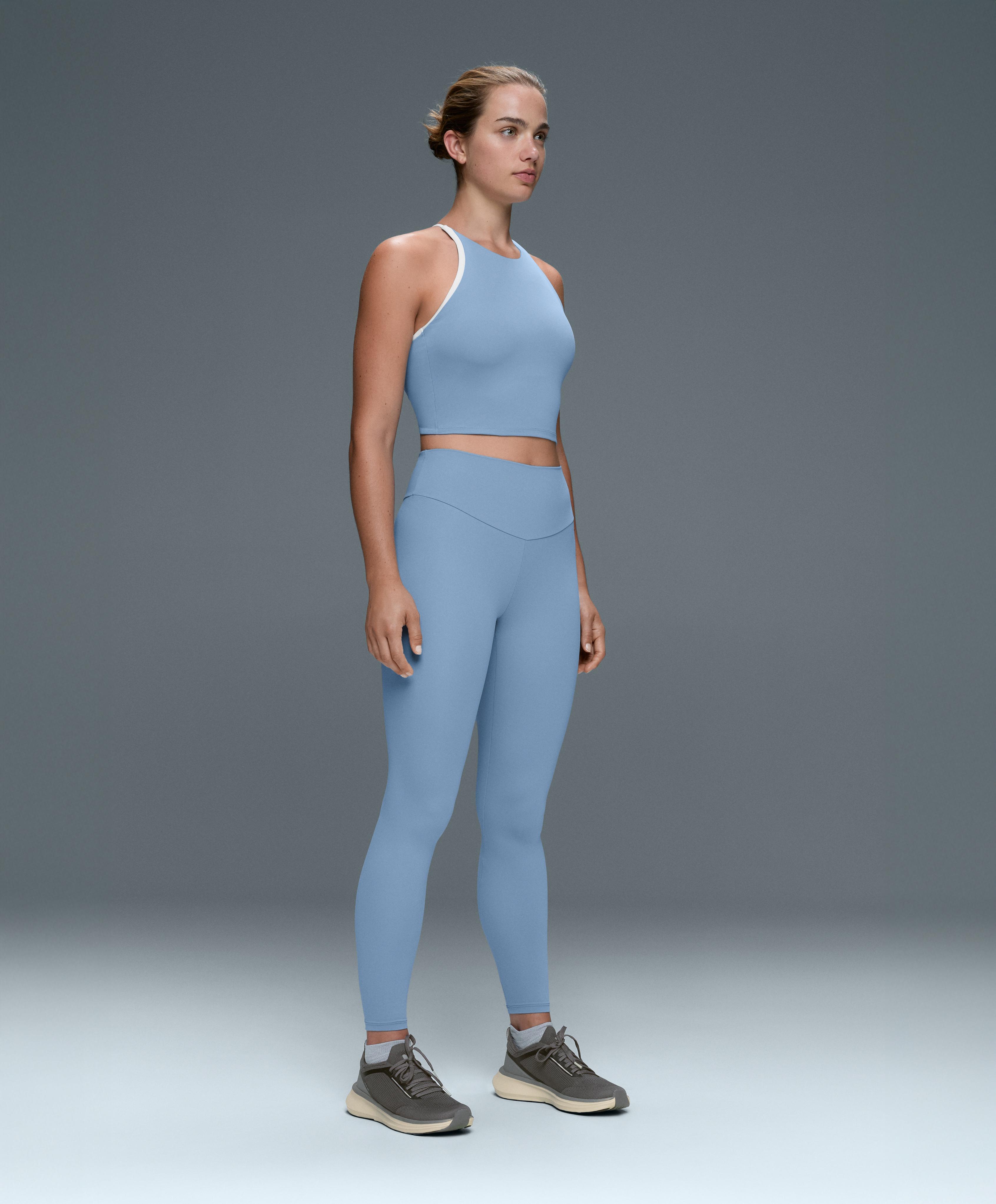 Comfortlux high-waisted ankle-length leggings — BLUE