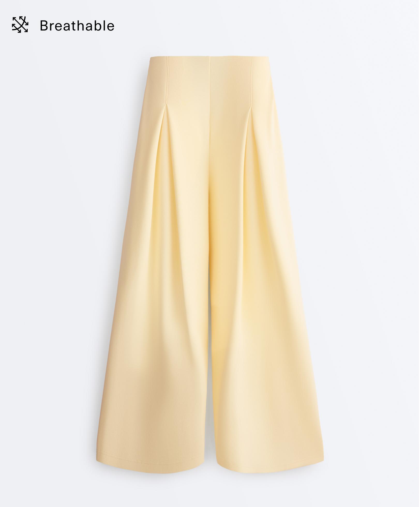 Wide-leg pique trousers with cotton Wide-leg pique trousers with cotton
