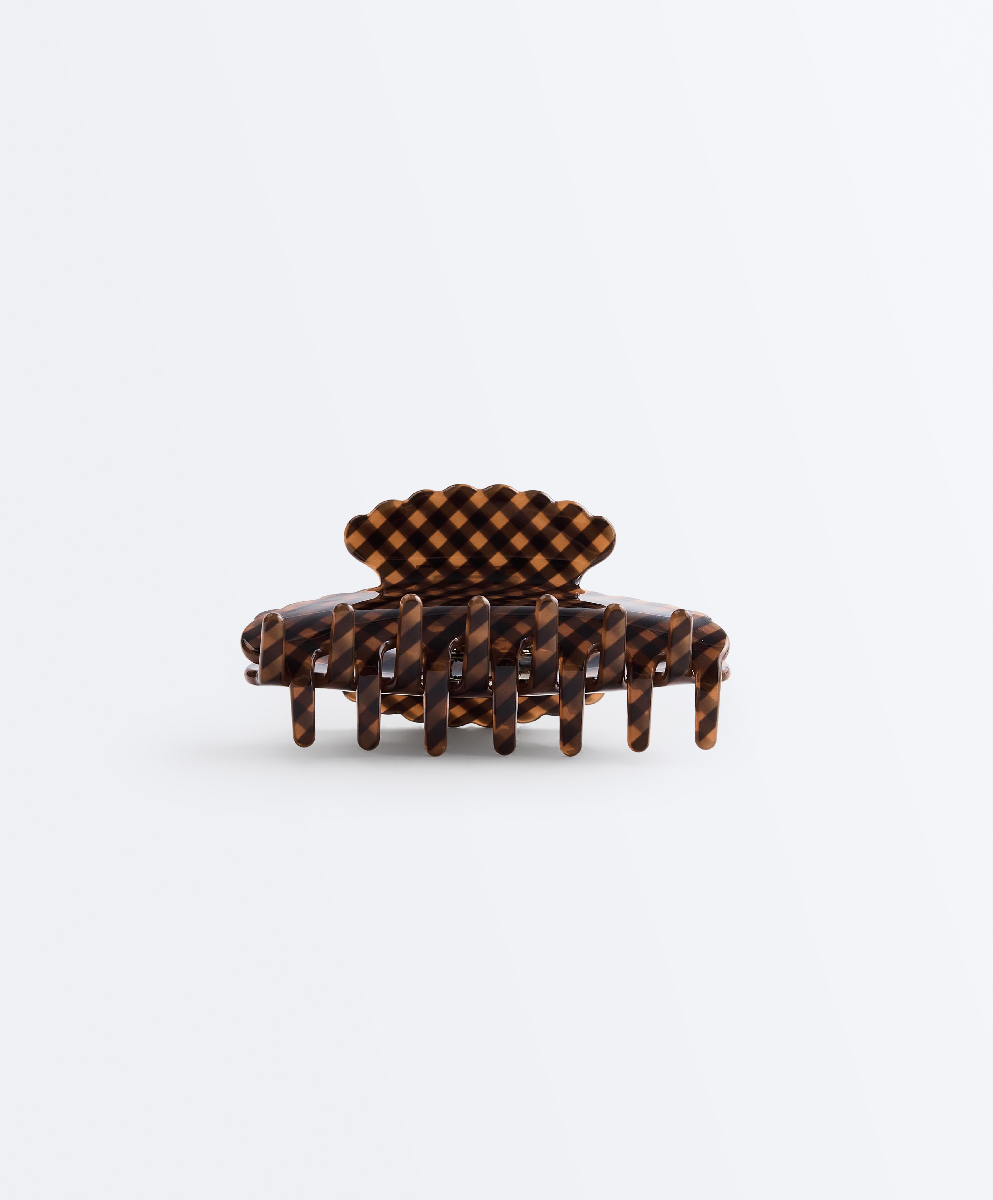 Gingham hair claw