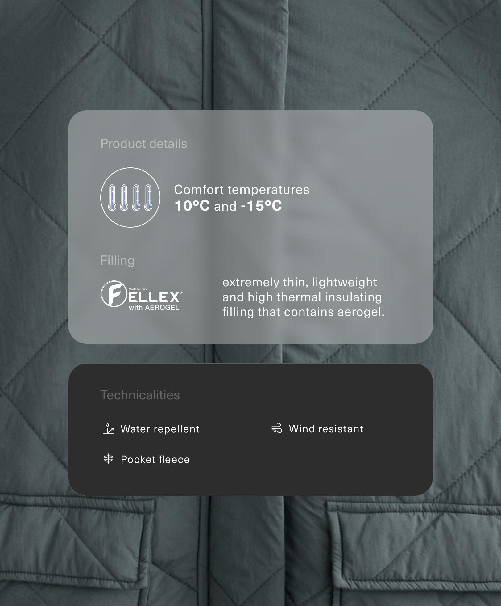 Chaqueta acolchada repelente al agua FELLEX® con AEROGEL