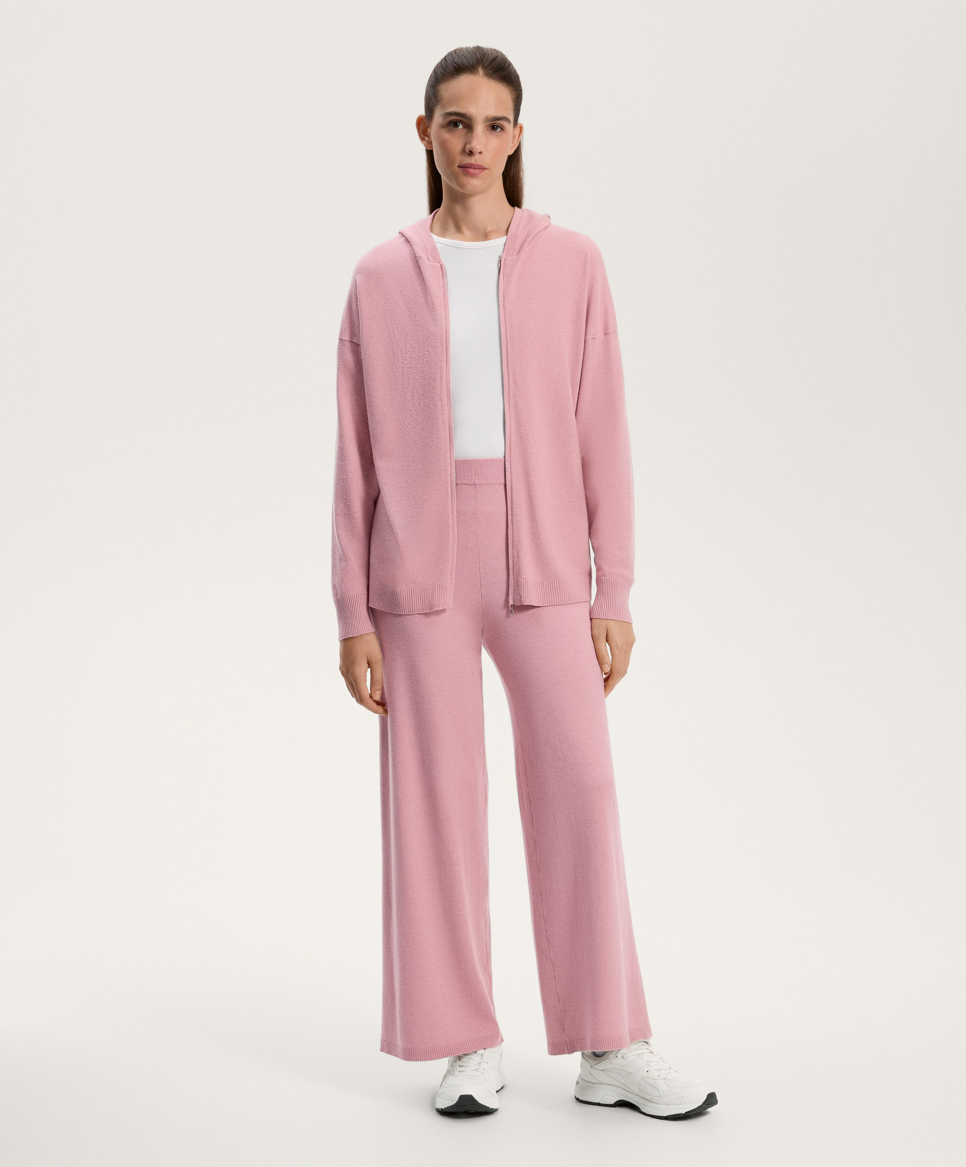 Long knit hooded jacket