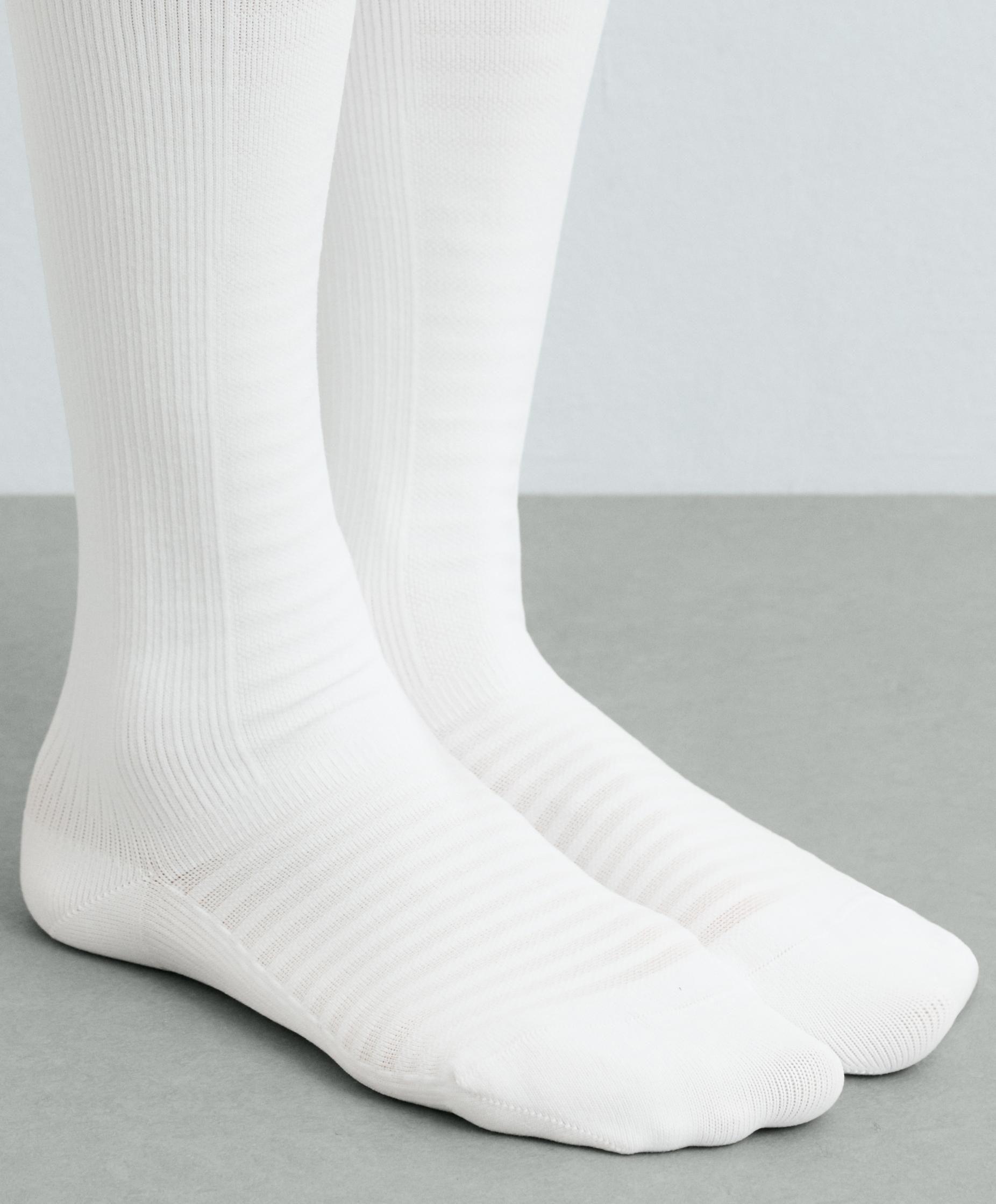 Knee-high polyamide blend socks — WHITE