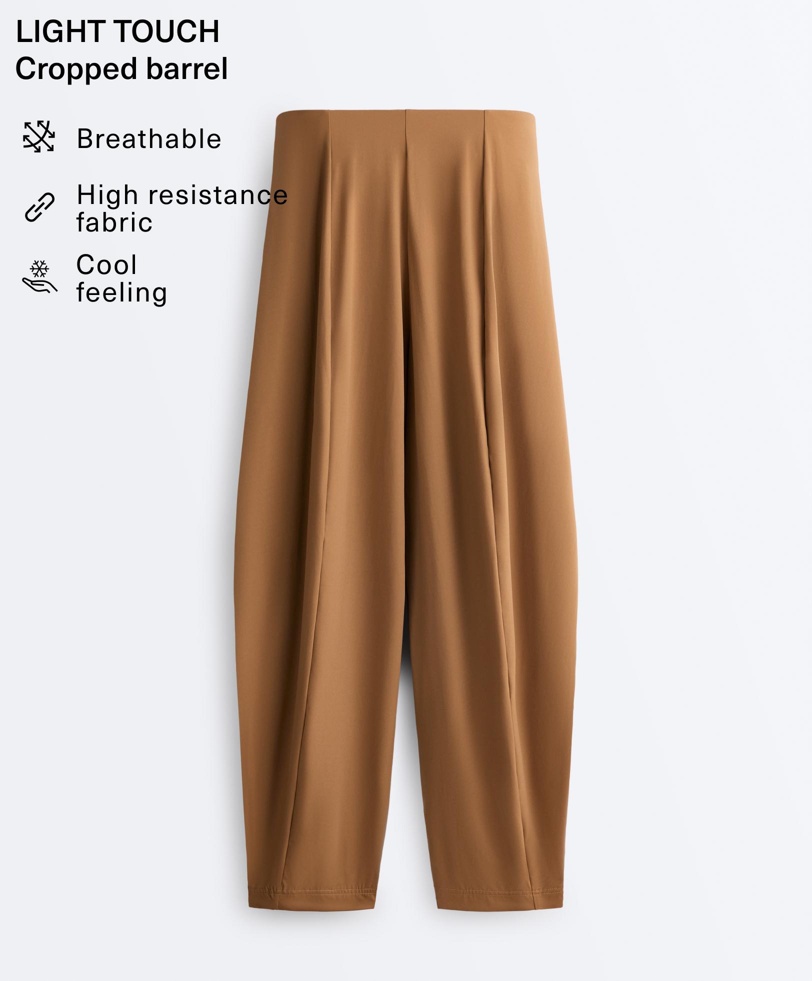 Light Touch high-rise long Barrel trousers — TOFFEE