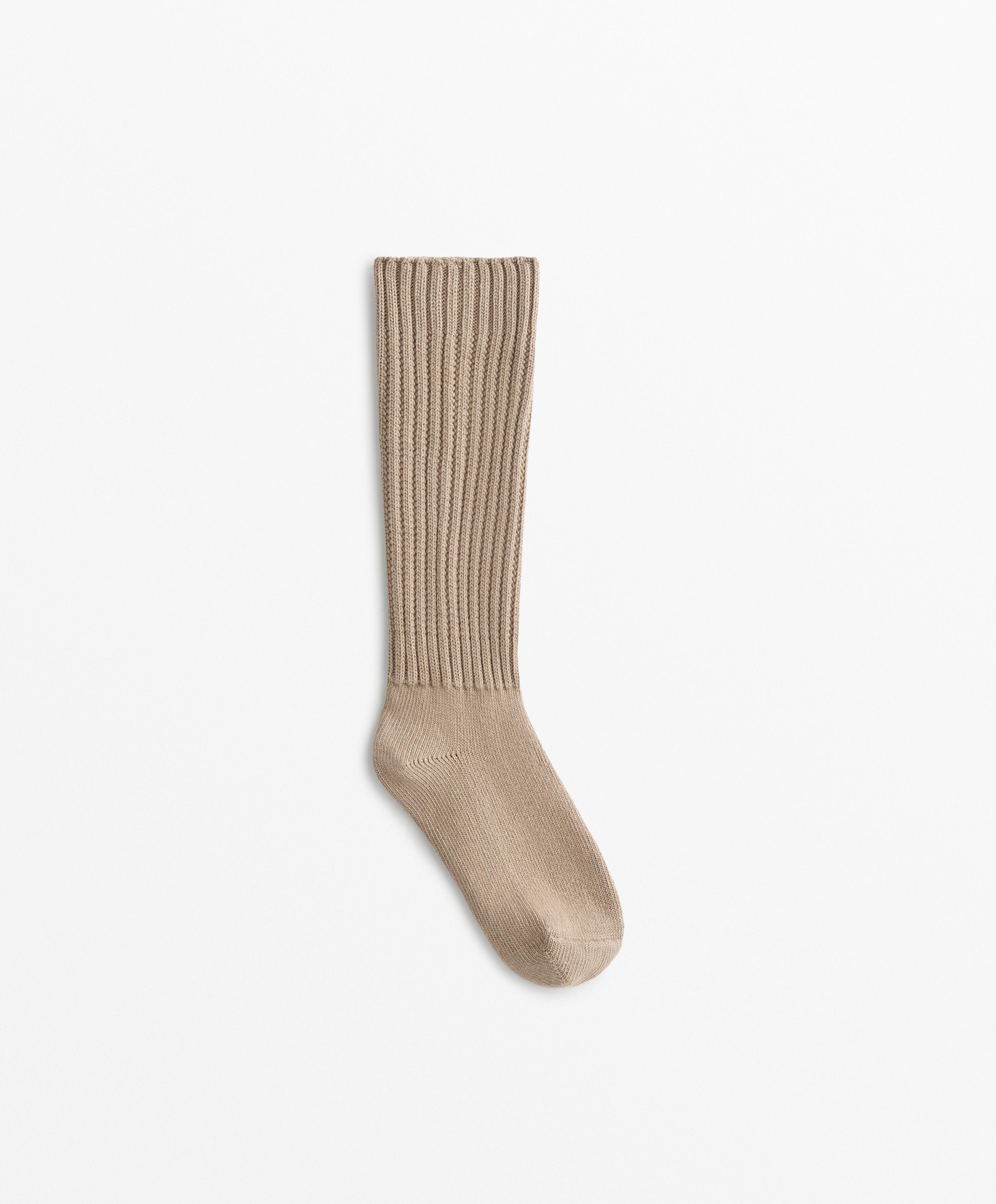 Textured cotton blend slouchy socks