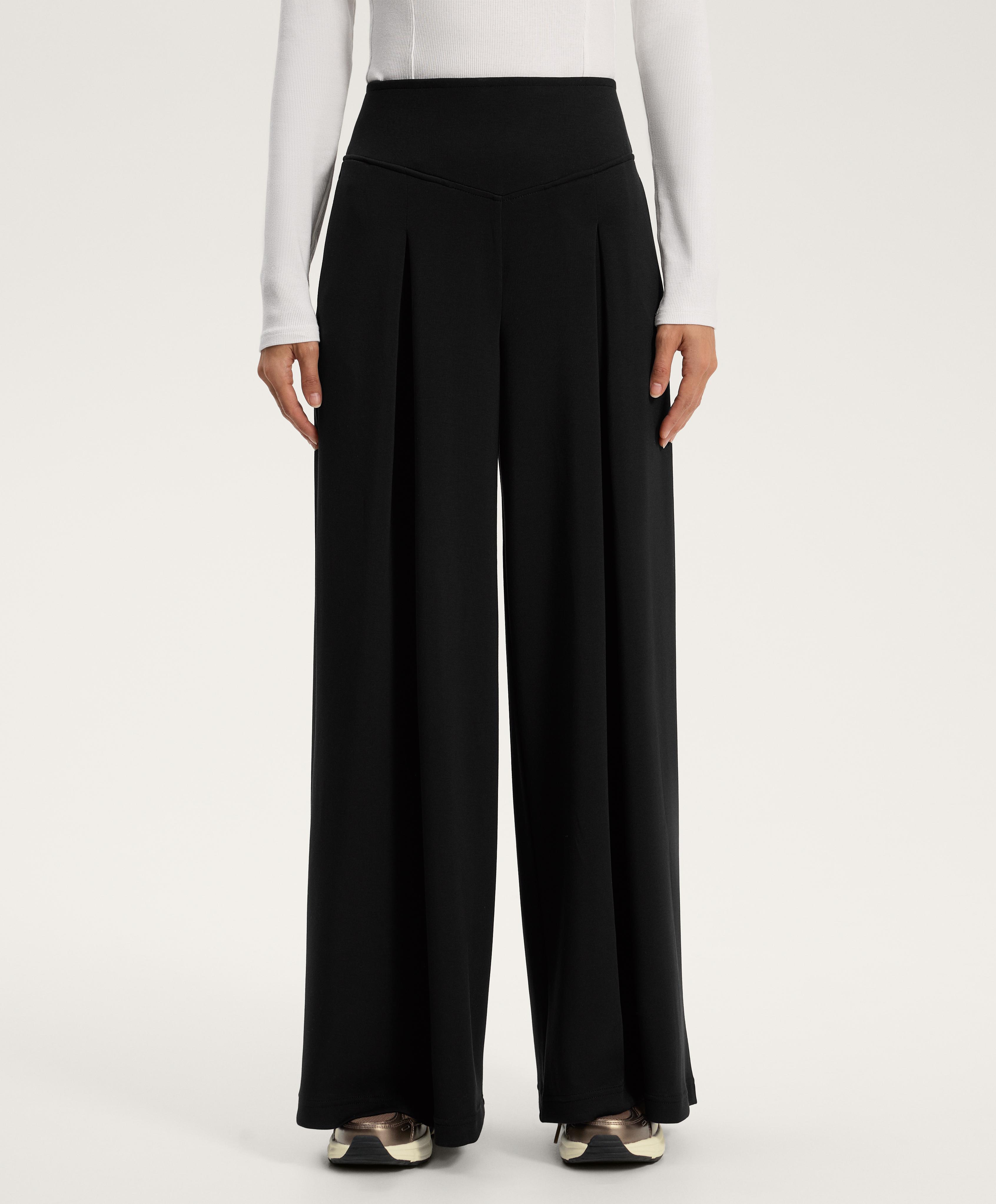 Pantalon large à pli frontal avec modal et toucher doux Pantalon large à pli frontal avec modal et toucher doux