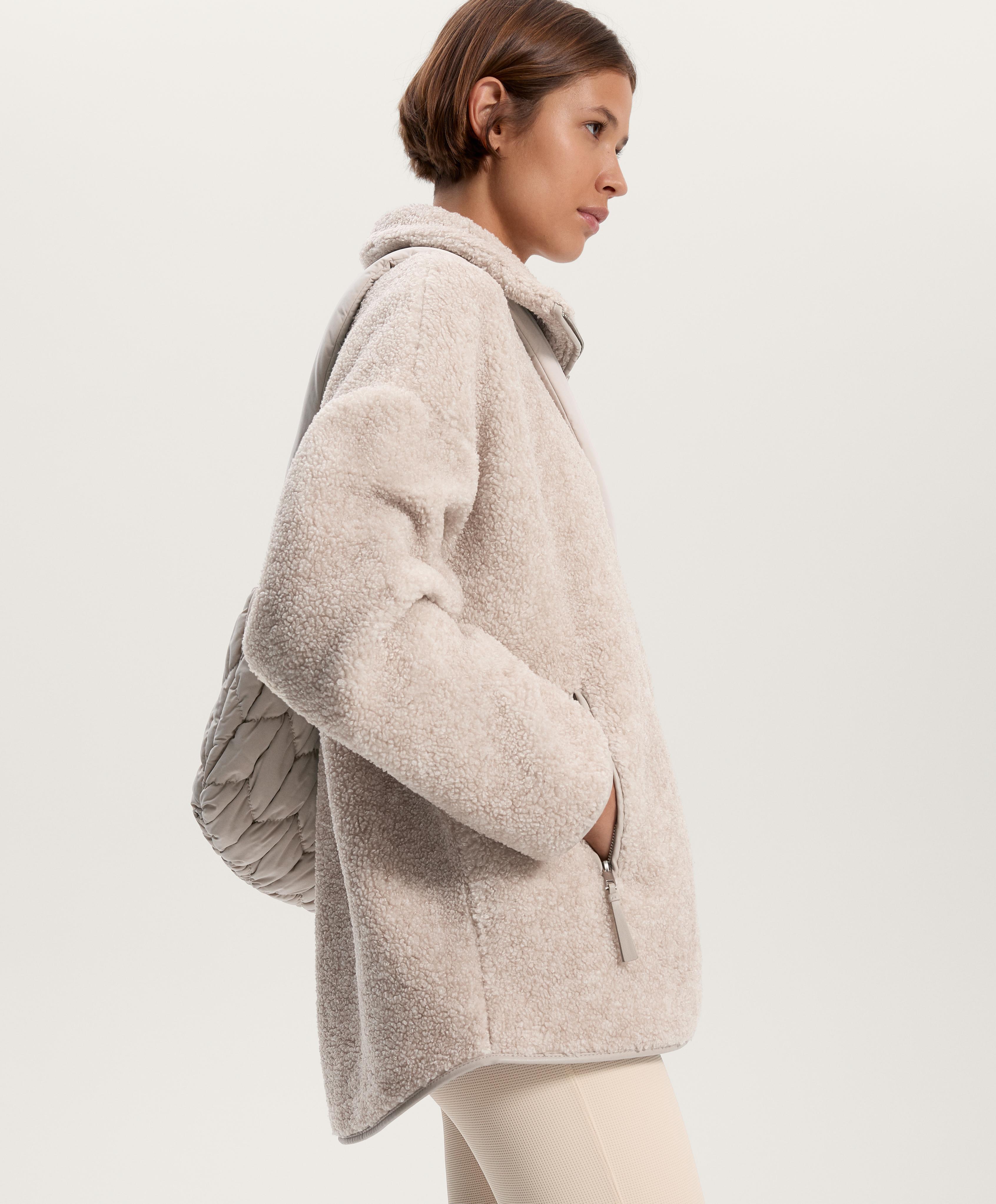 Jaqueta oversize d'imitació de pell d'anyell