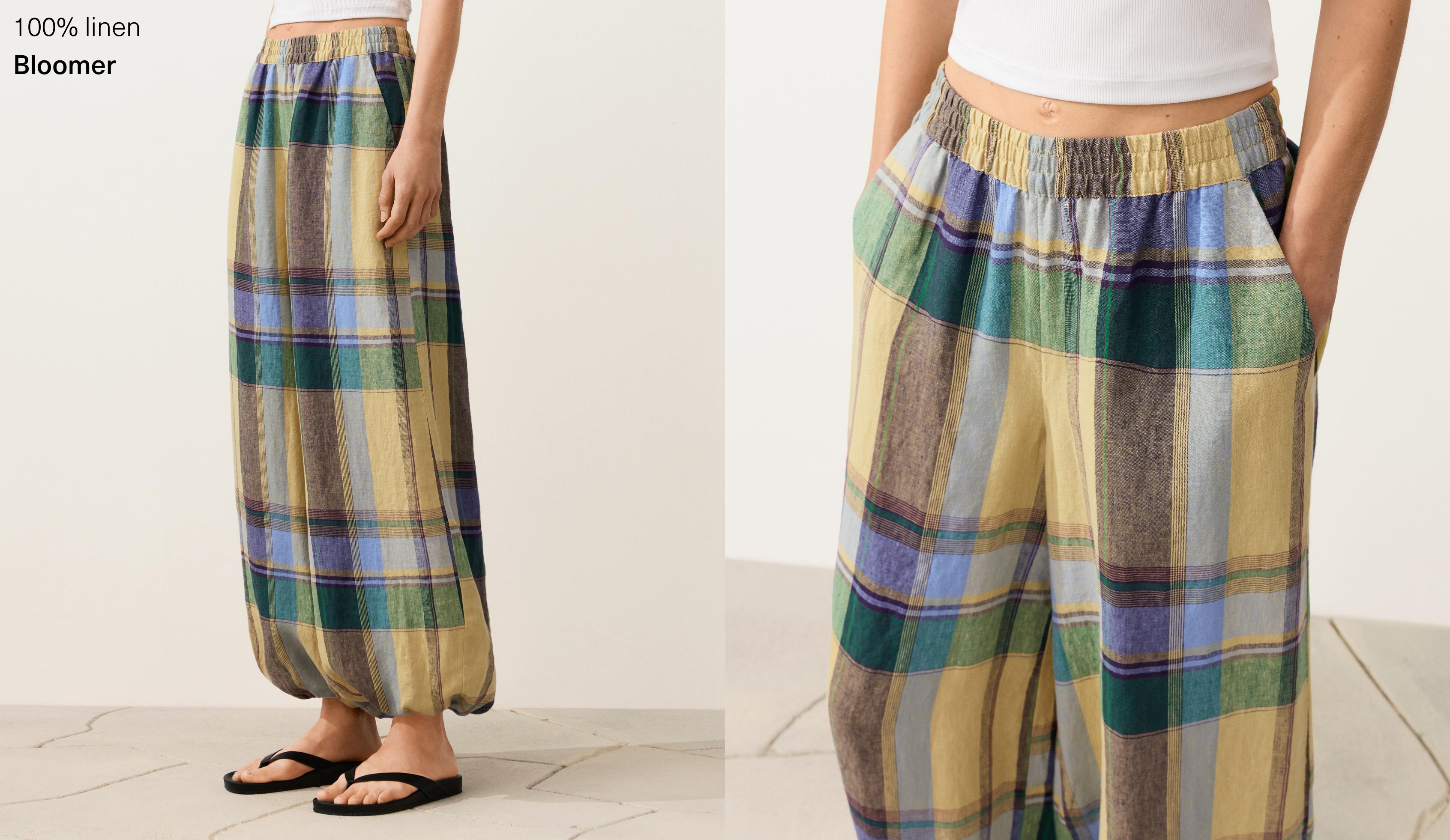 100% linen bloomer trousers — MID-YELLOW