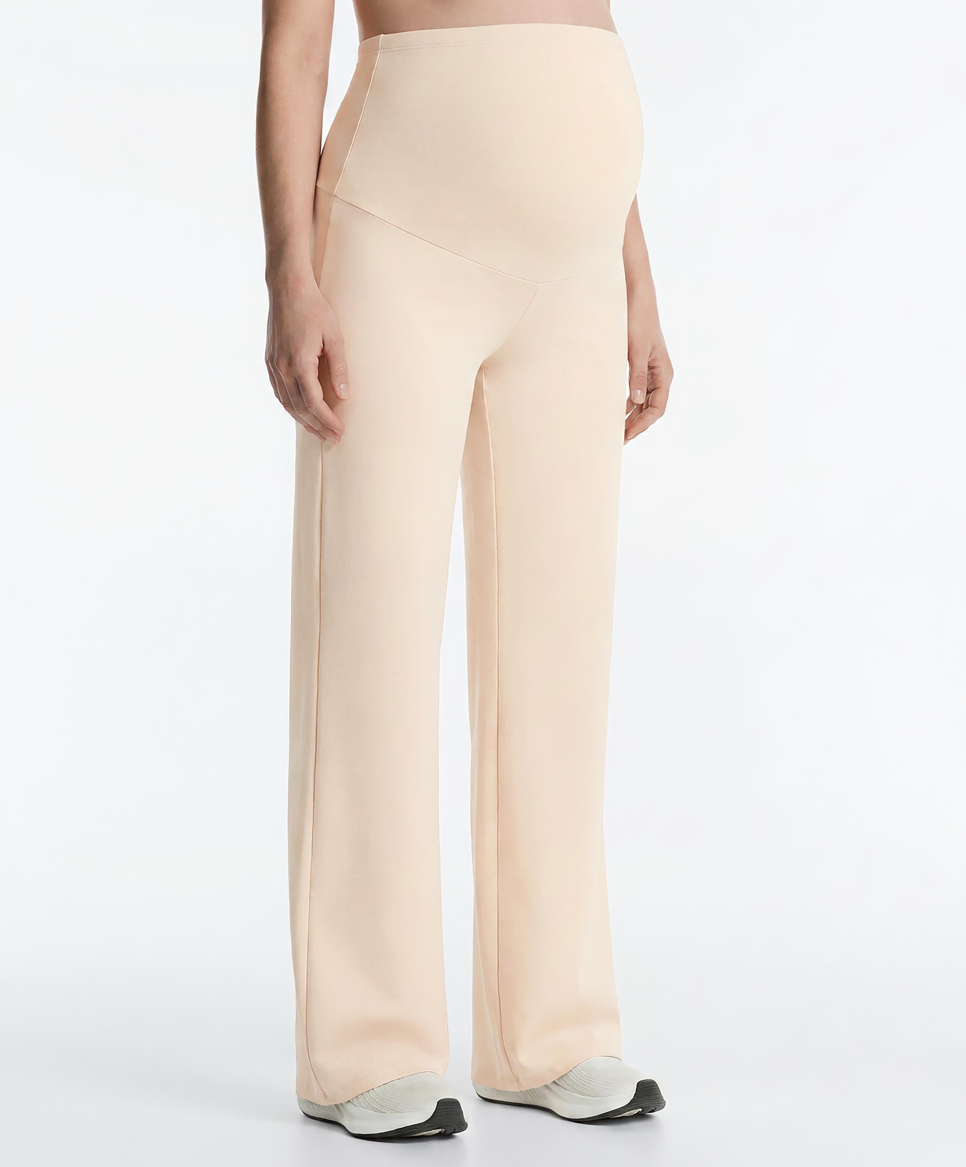 Comfortlux maternity straight-leg trousers — SAND
