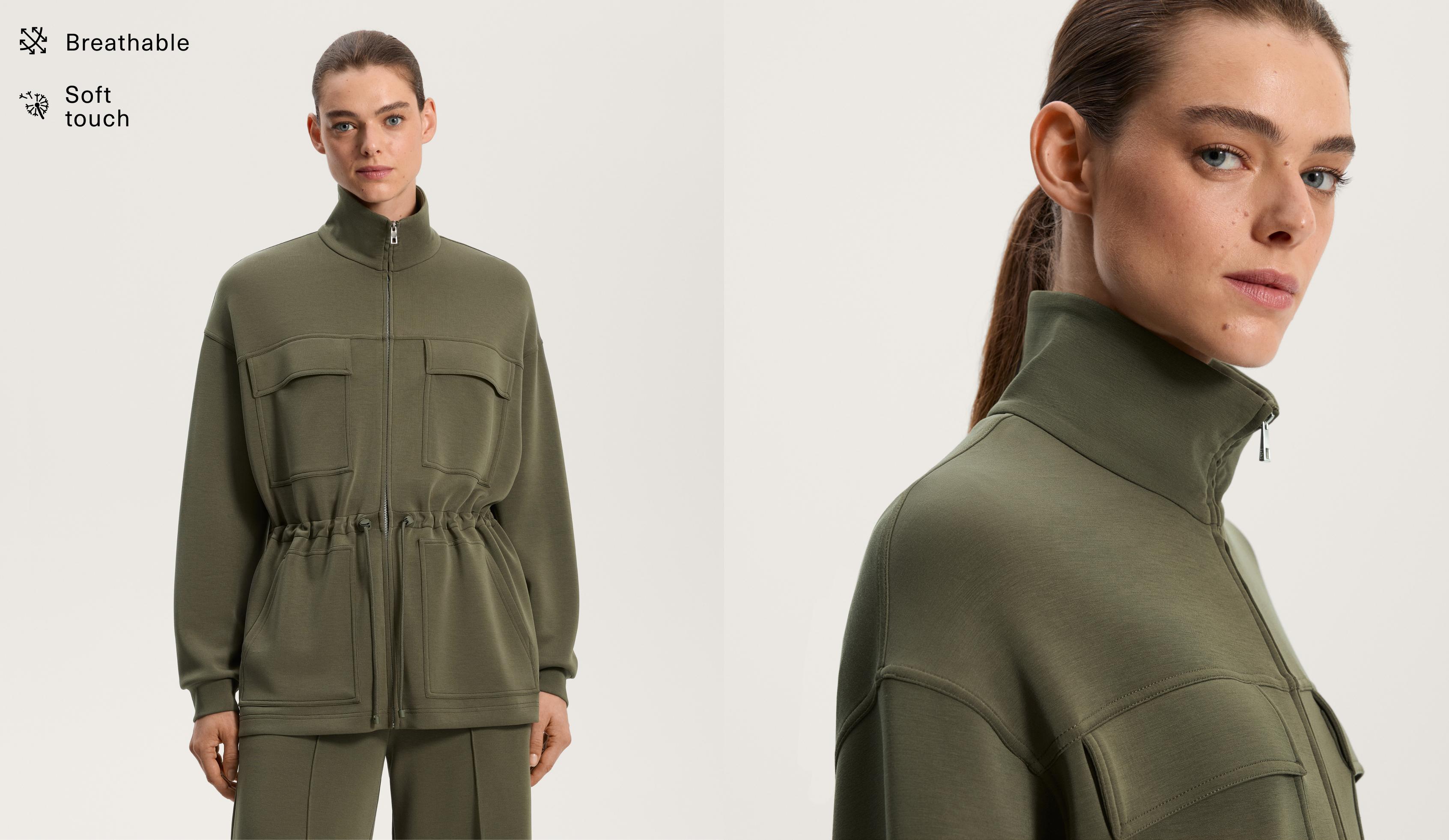 Long pockets jacket with soft touch modal Long pockets jacket with soft touch modal