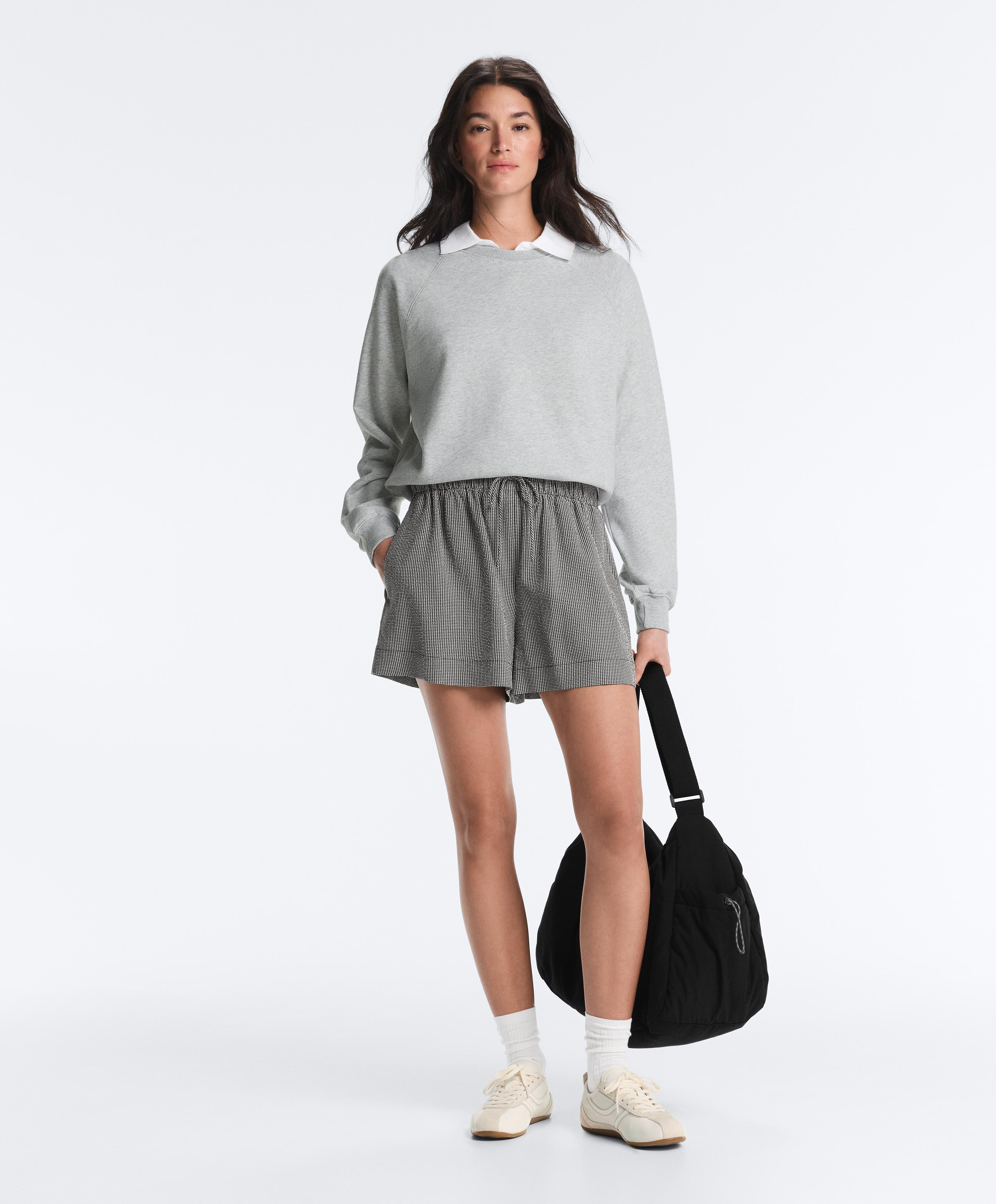 Lyocell blend gingham shorts — DUSTY BLACK