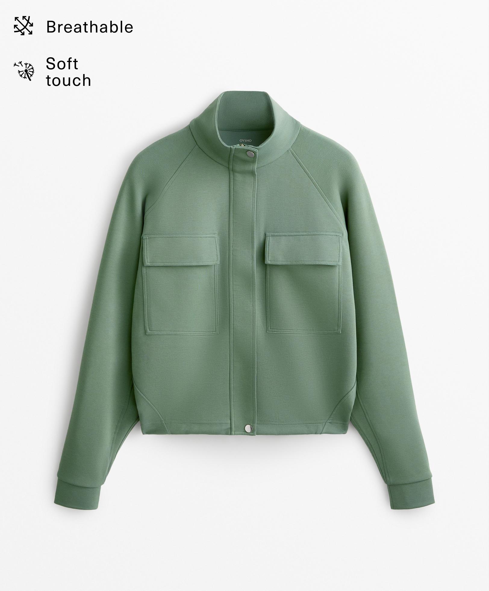 Chaqueta piqué bolsillos con algodón