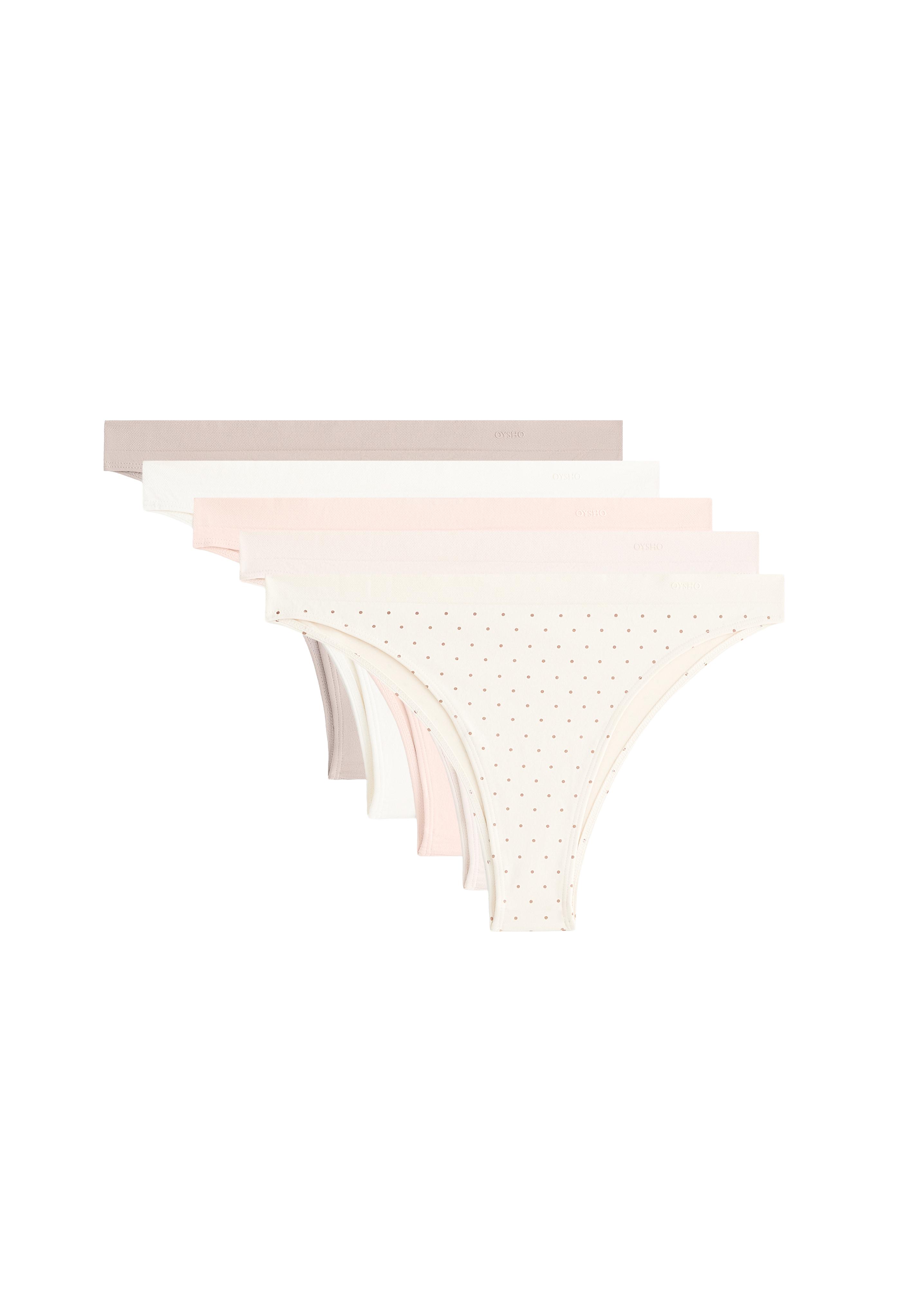 5 seamless soft-touch Brazilian briefs — MINK