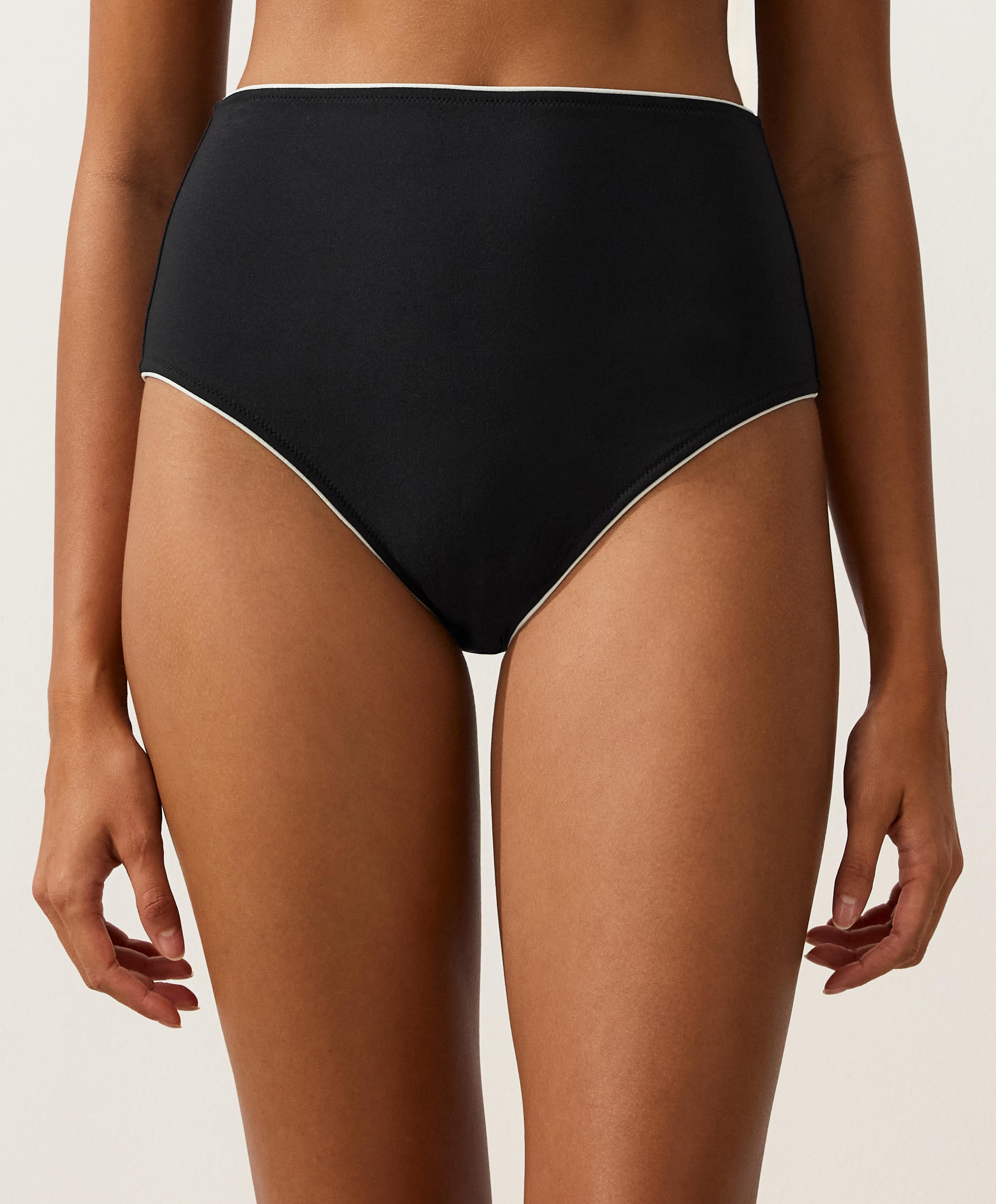 Slip bikini cu talie înaltă și piping Slip bikini cu talie înaltă și piping