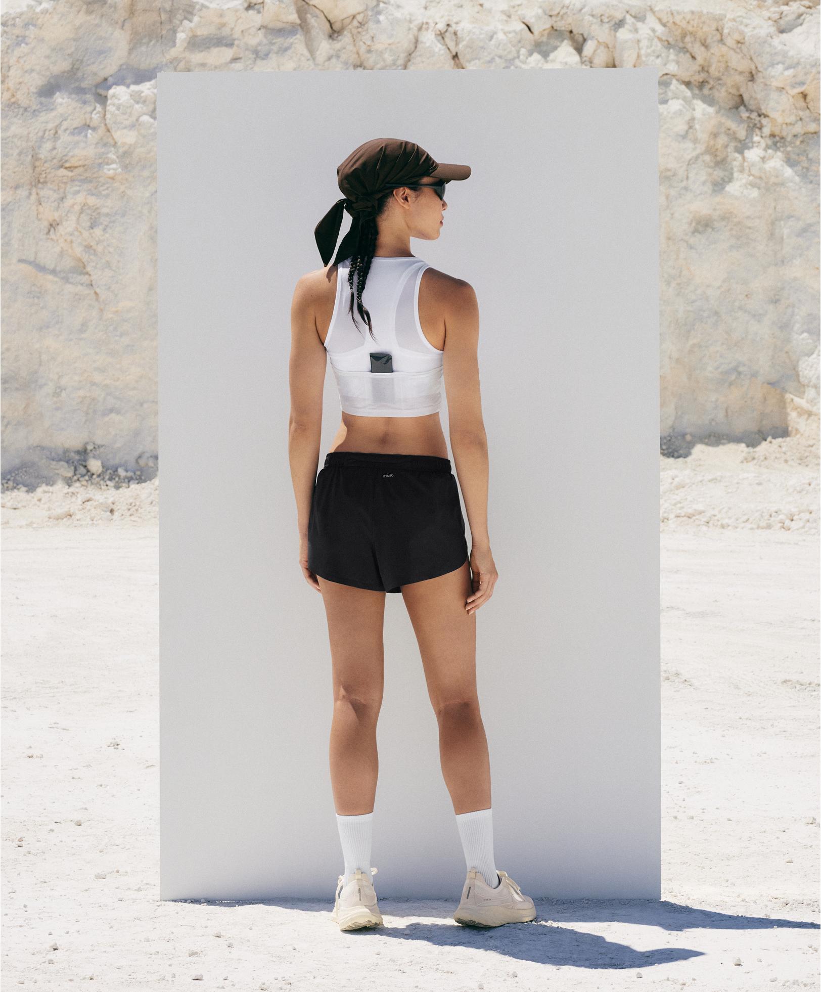 Sheer compressive tank top — WHITE