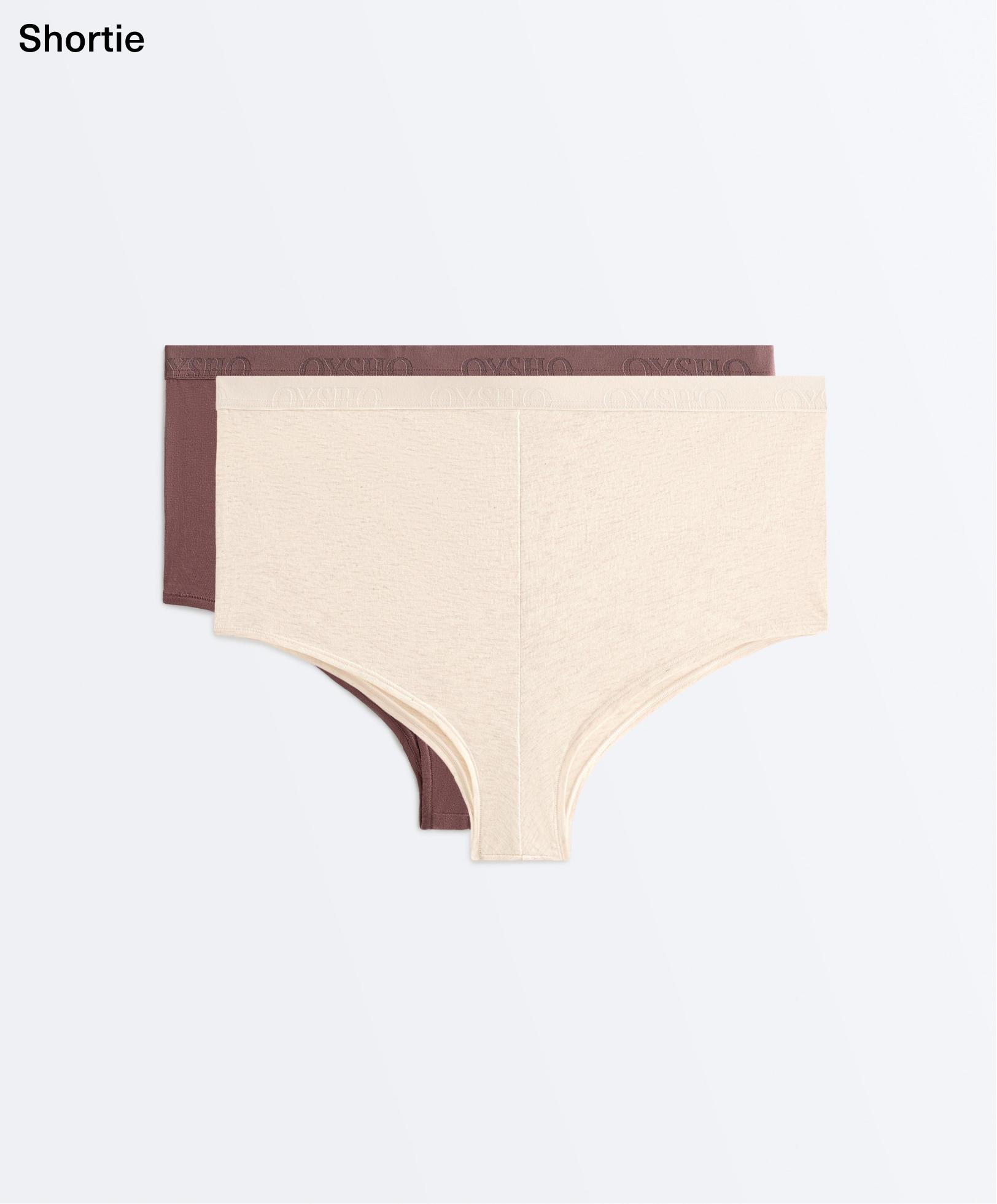 2 cotton blend shortie briefs with logo