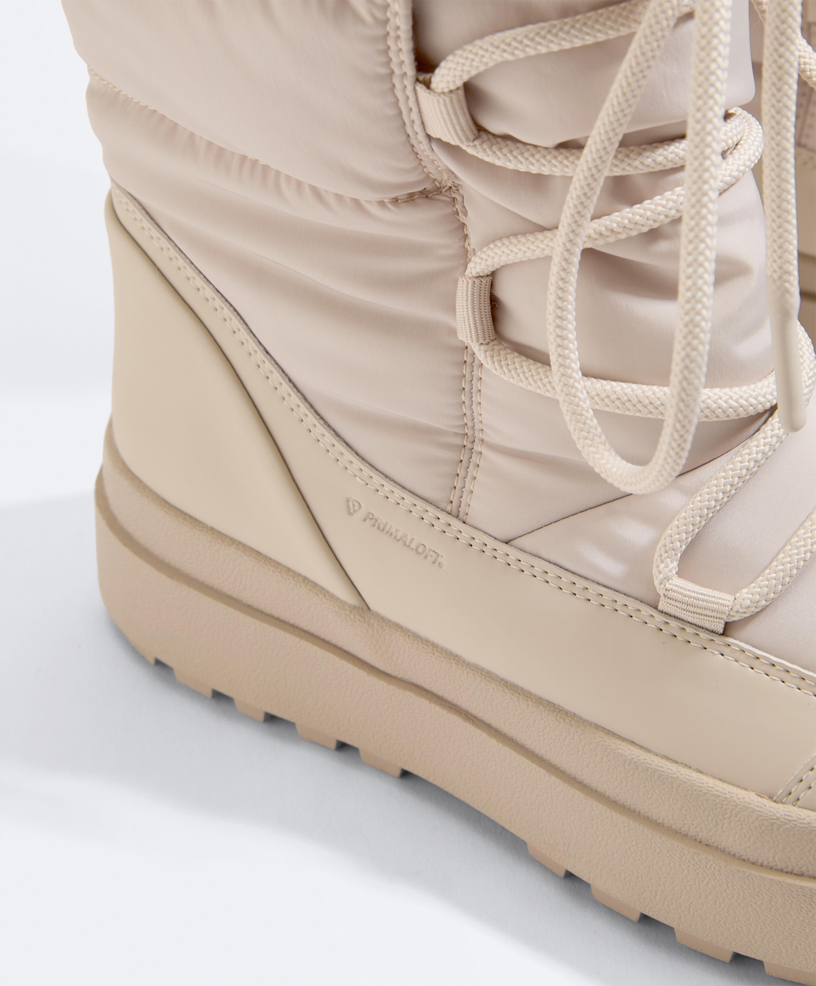 Lace-up après-ski boot with fur collar — MINK