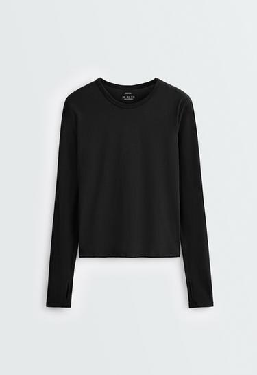 Regular Fit long-sleeve cotton-blend T-shirt — BLACK 5