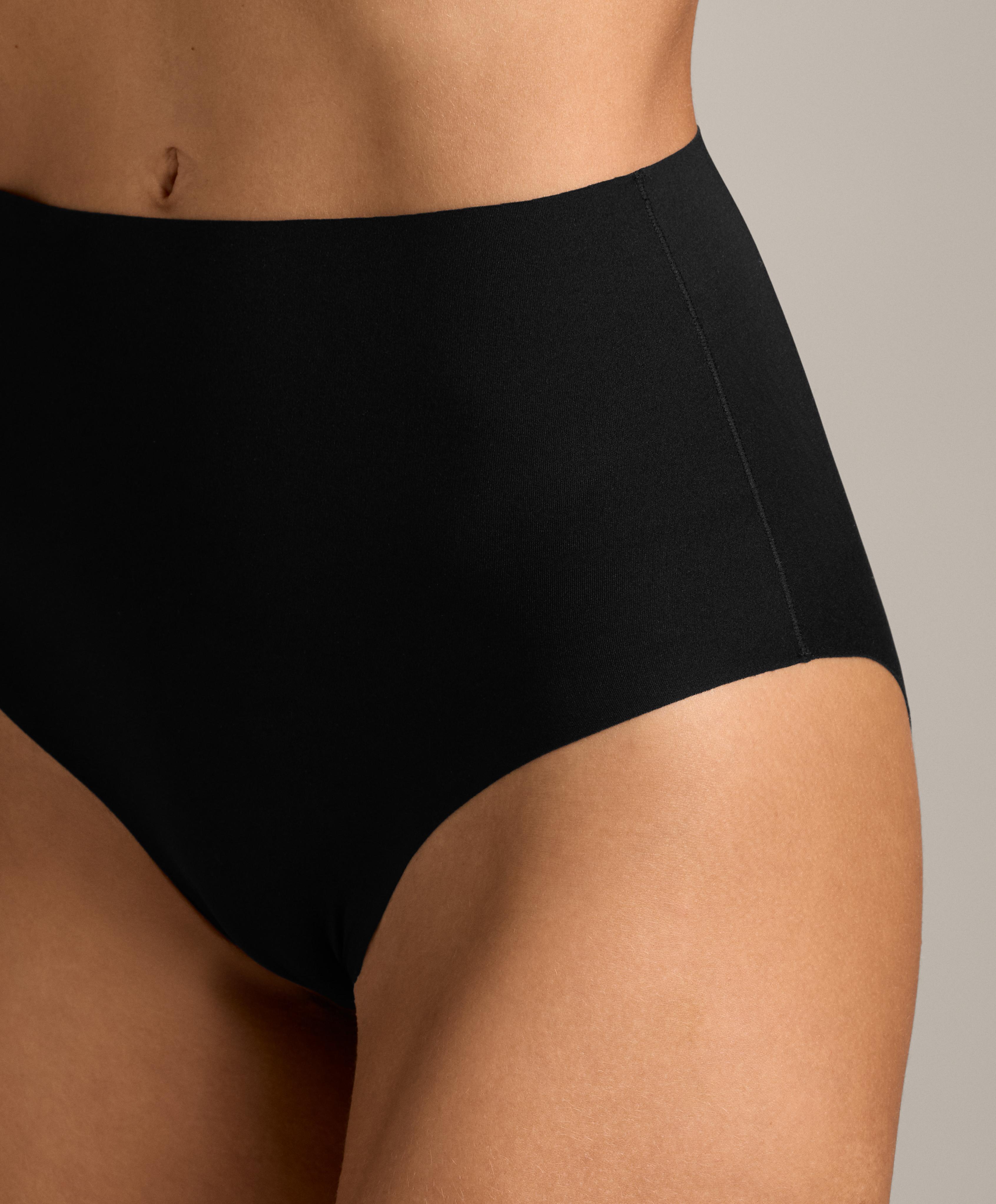2 invisible polyamide blend mid-rise classic briefs — BLACK