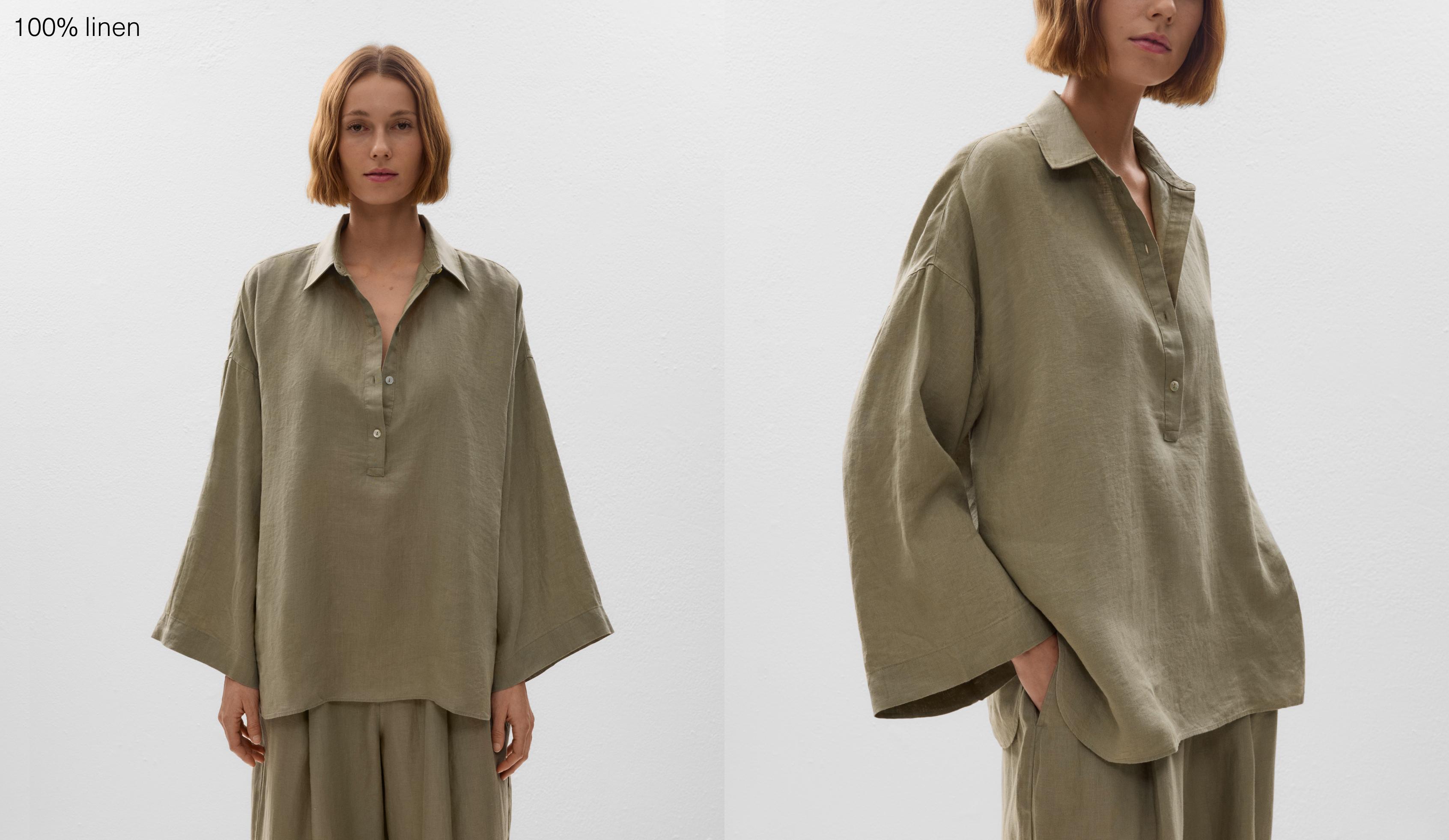 Oversize shirt in 100% linen
