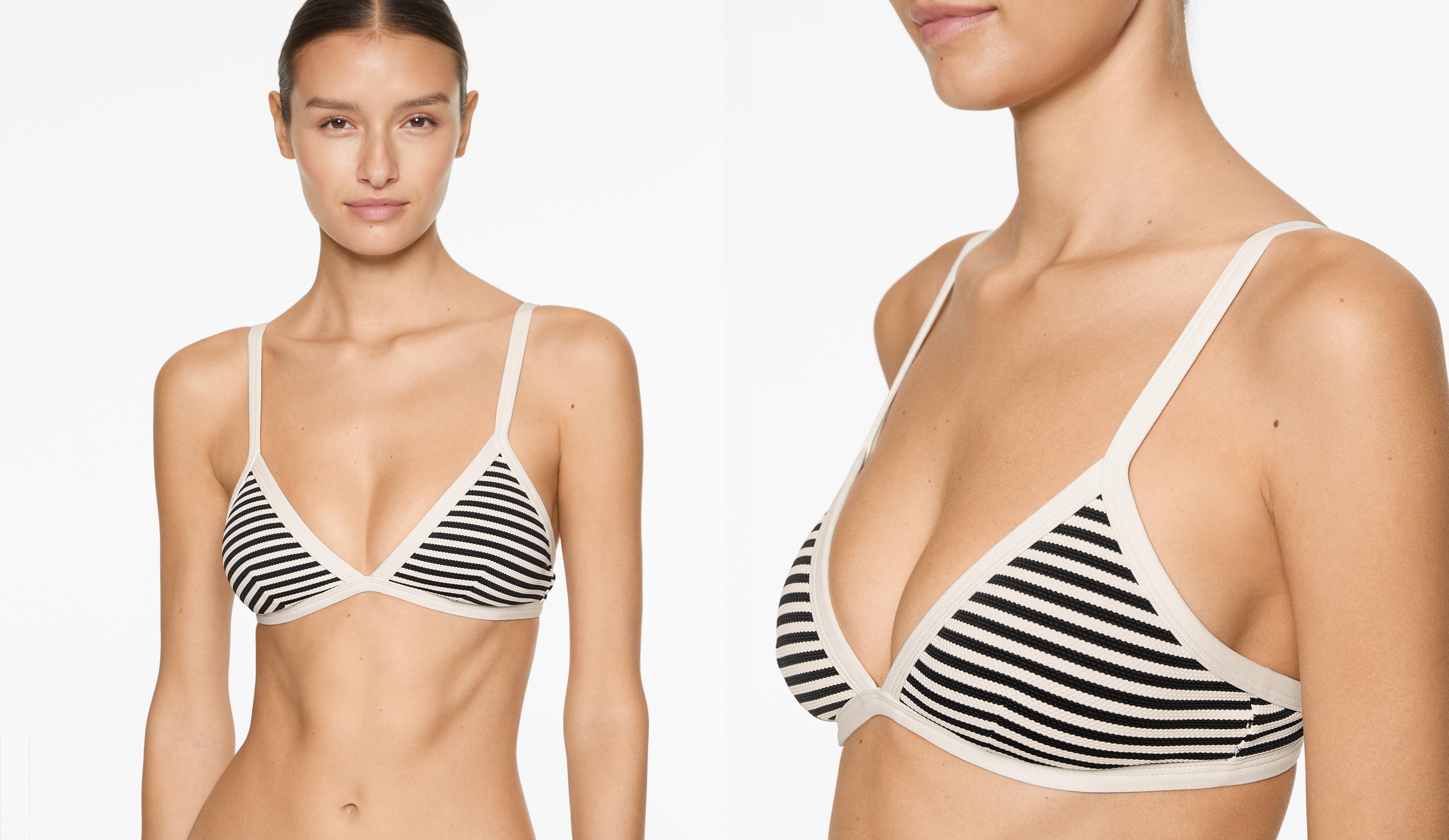 Bikini top triangular raya piqué vivos