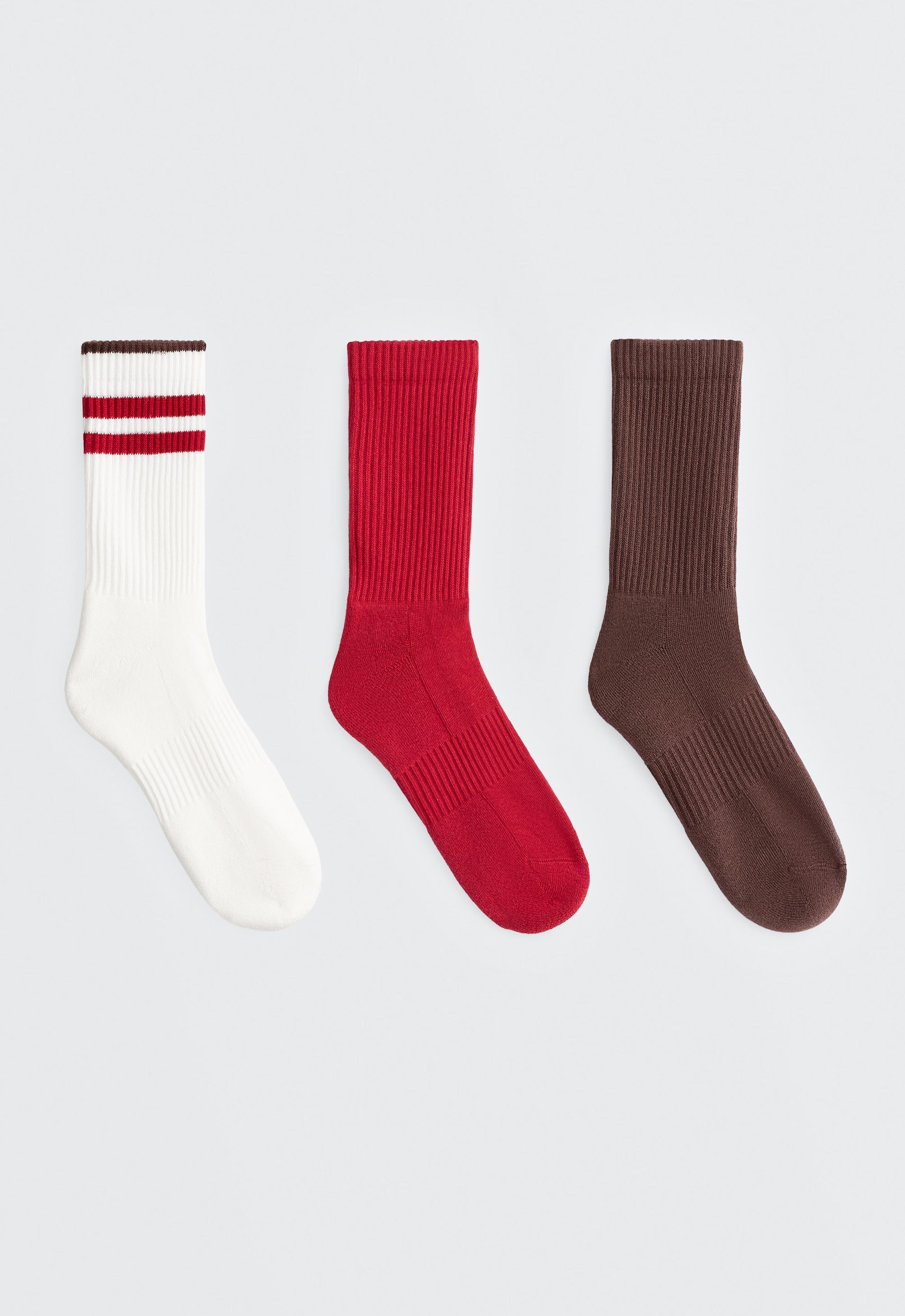3 pairs of classic cotton blend sports socks