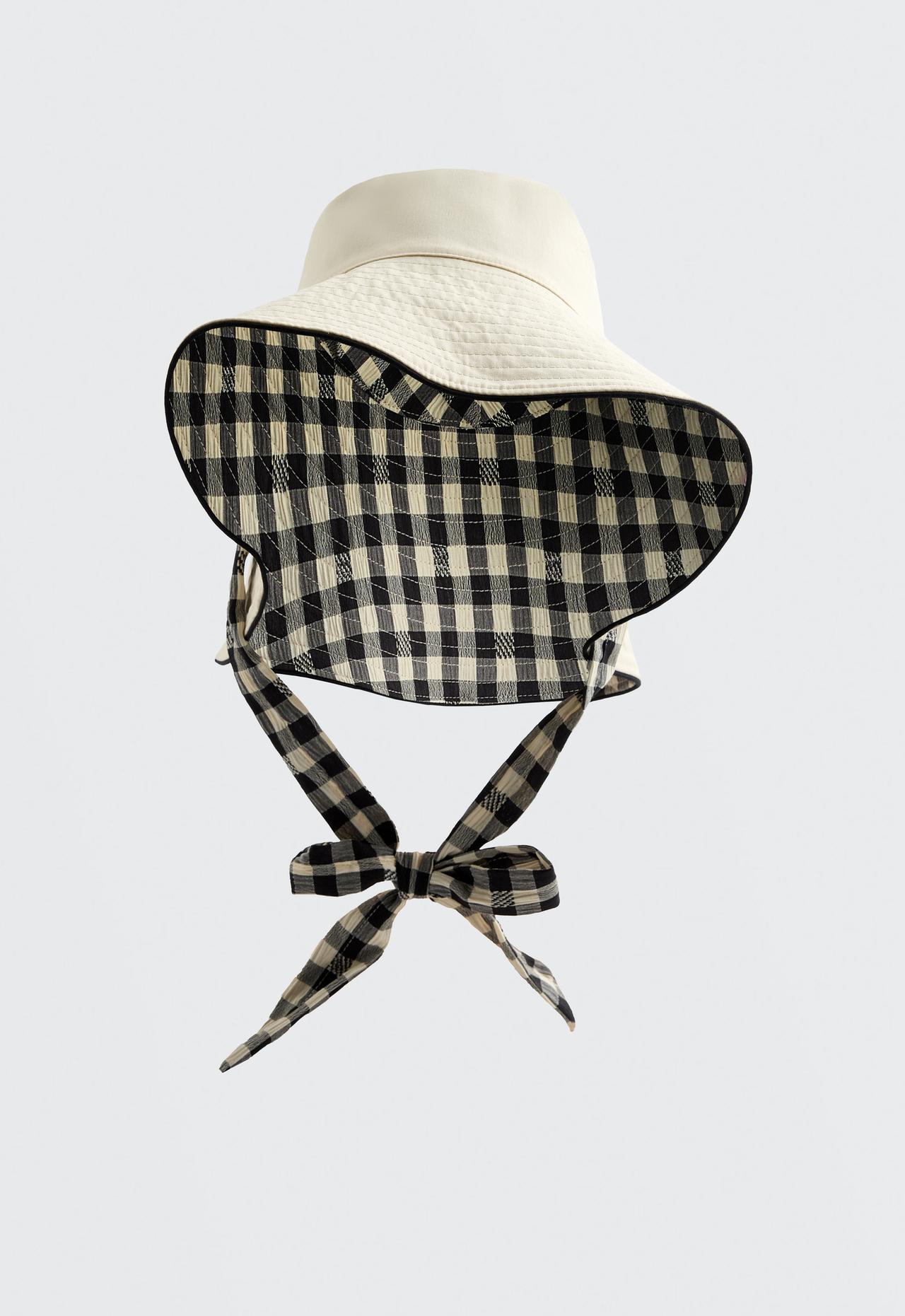 Reversible check bucket hat — BLACK