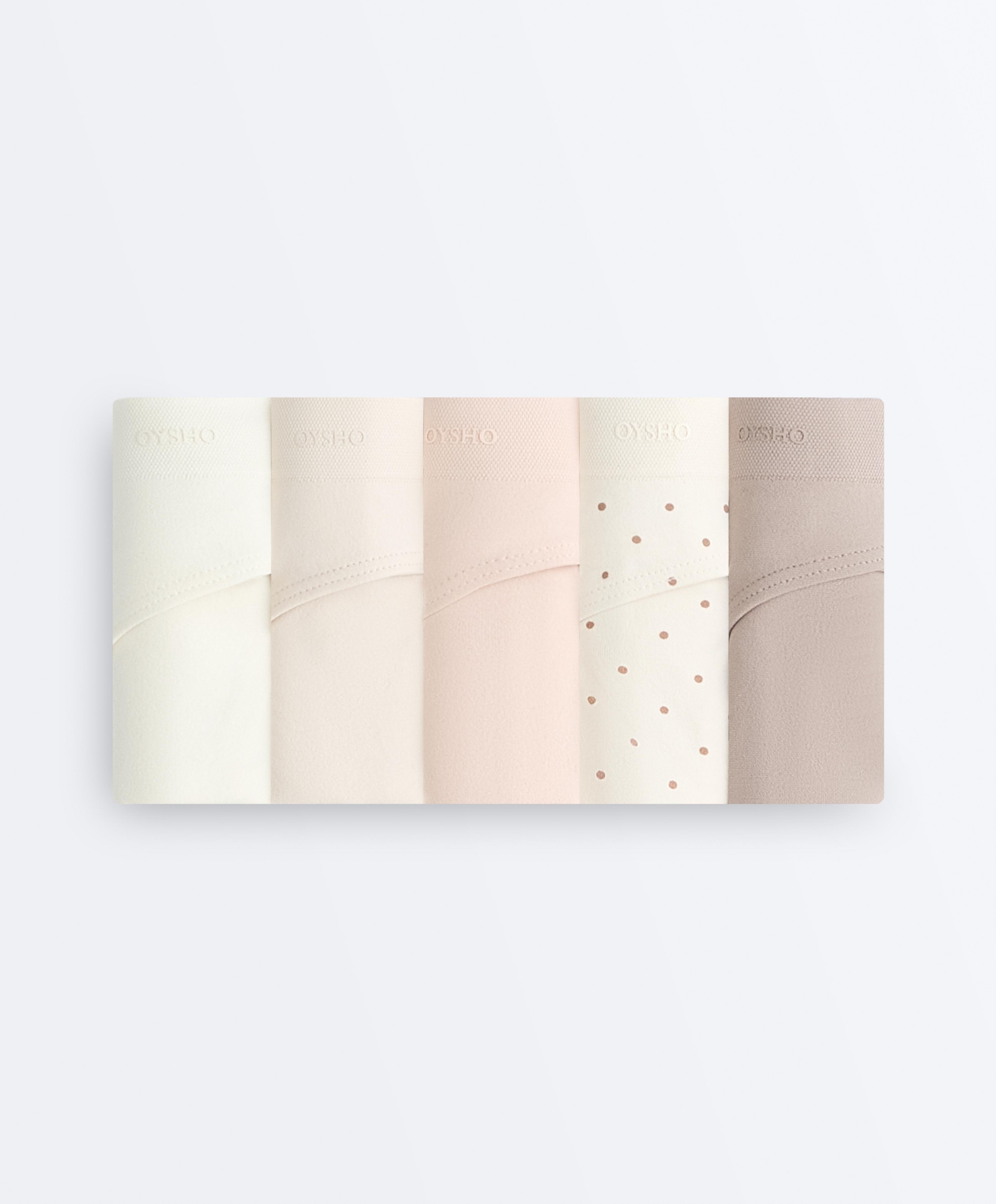 5 seamless soft-touch Brazilian briefs — MINK