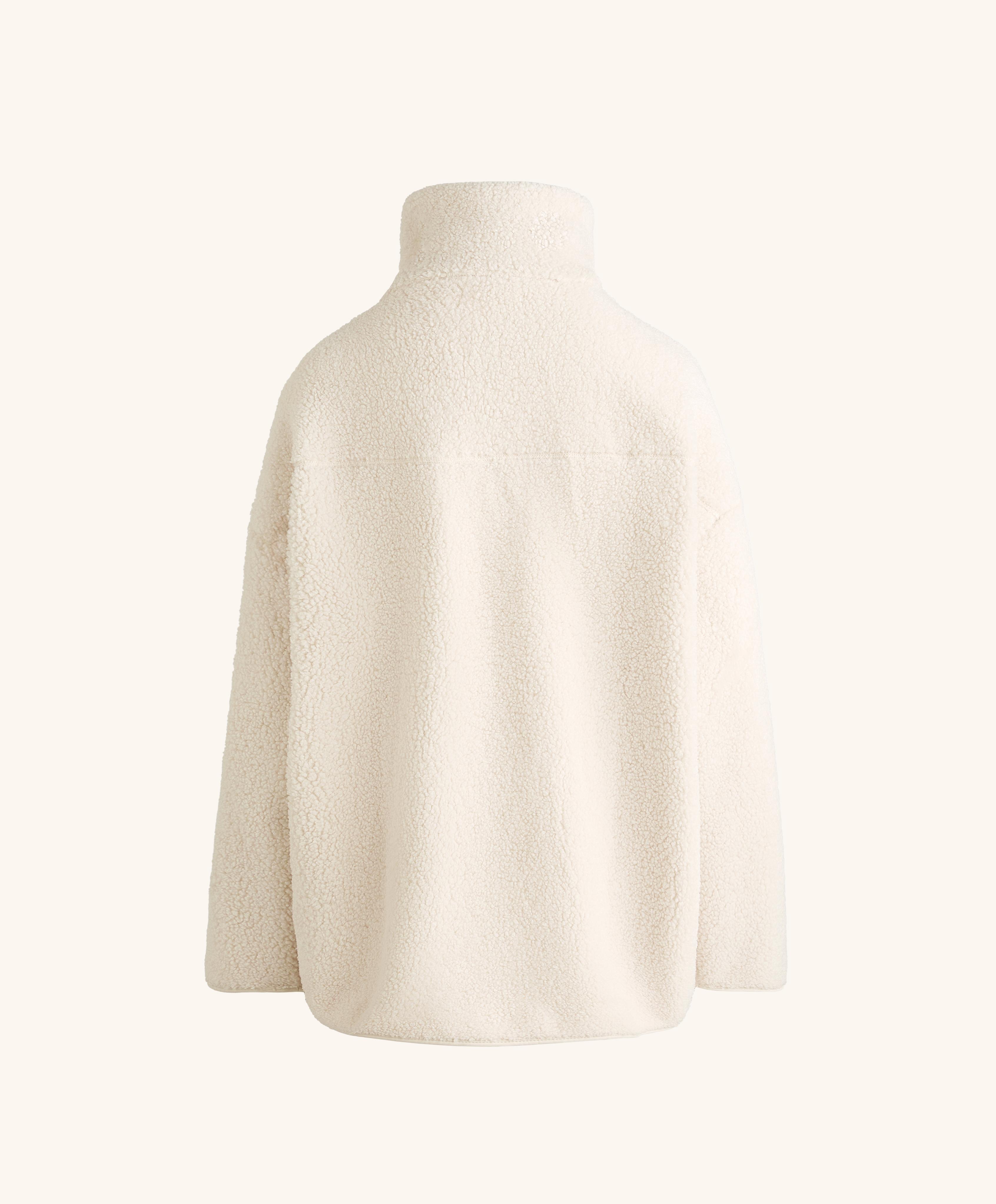 Oversize faux-shearling jacket — ECRU