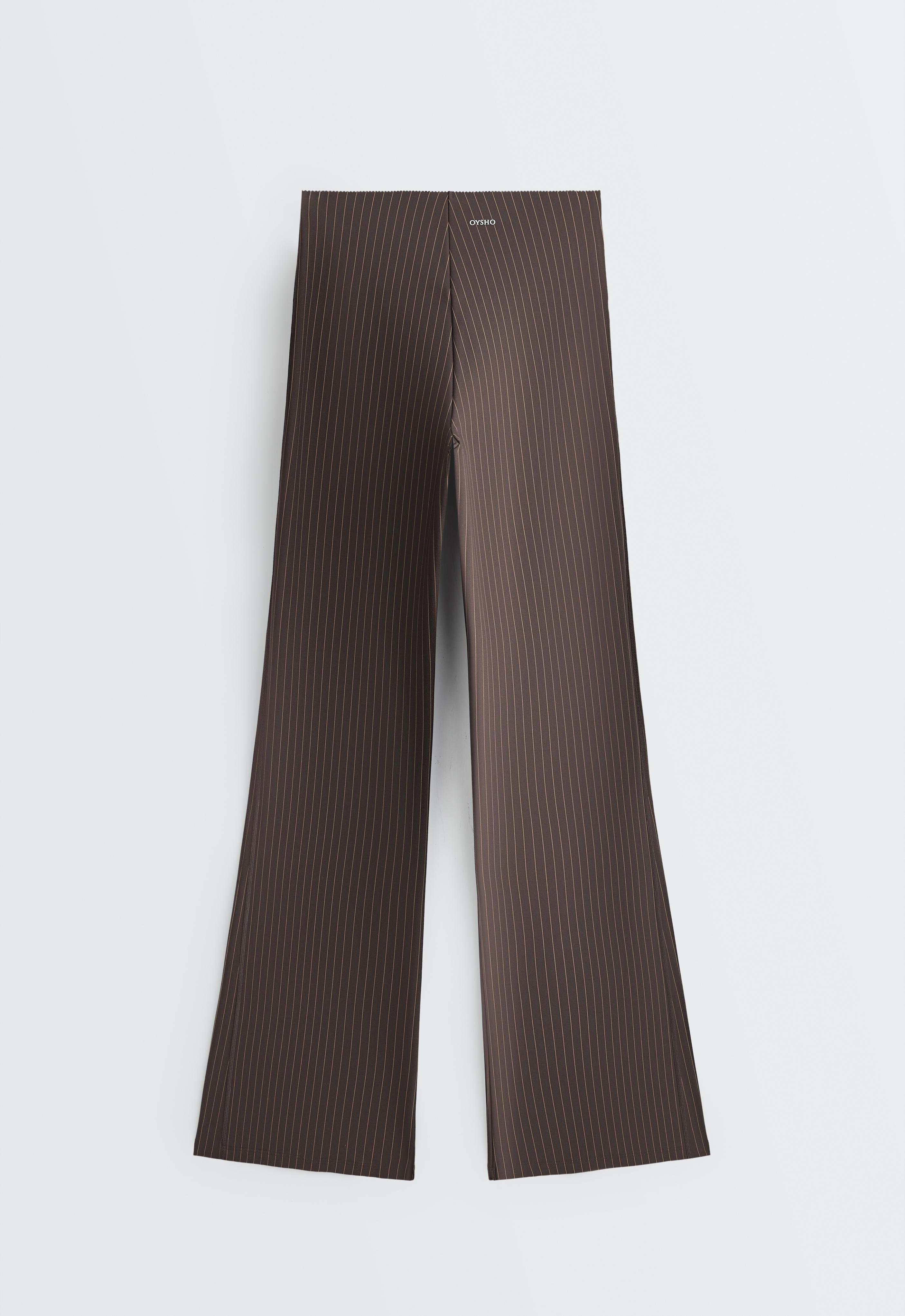 Compressive Core Control high-rise pinstripe flare trousers — BROWN