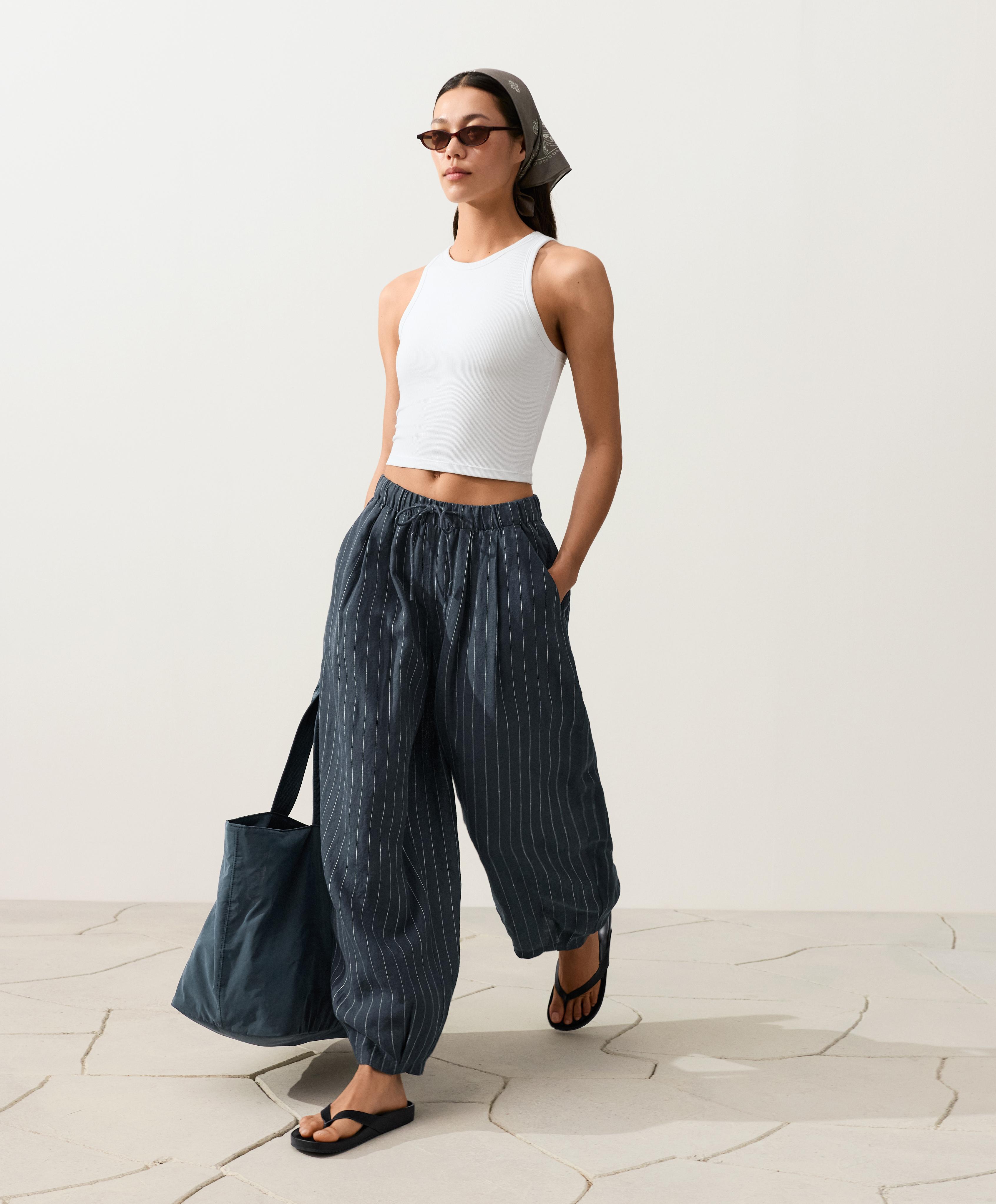 Pantalón balloon 100% lino