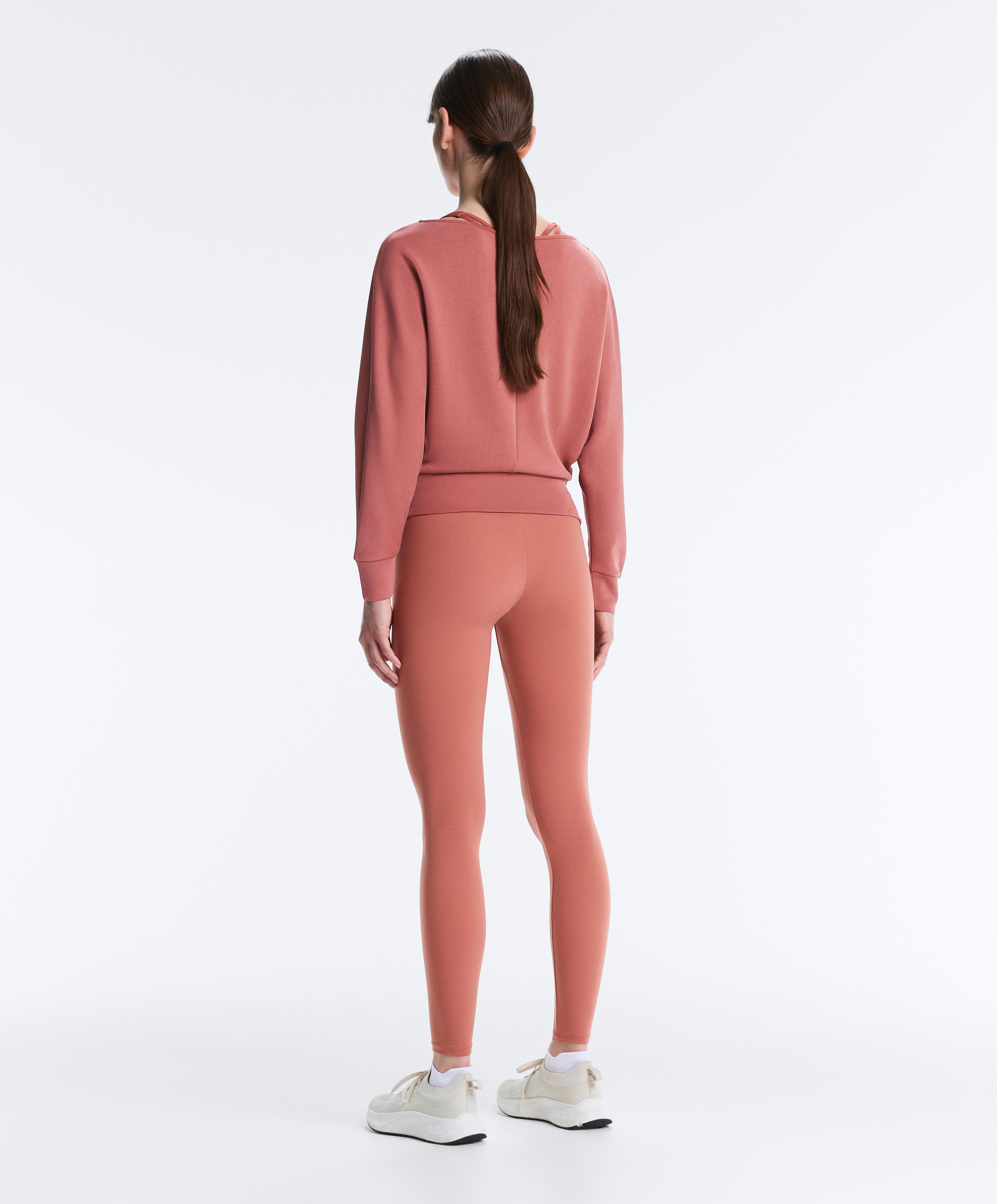 Soft-touch modal boat neck sweatshirt — ROSETTE BLUSH