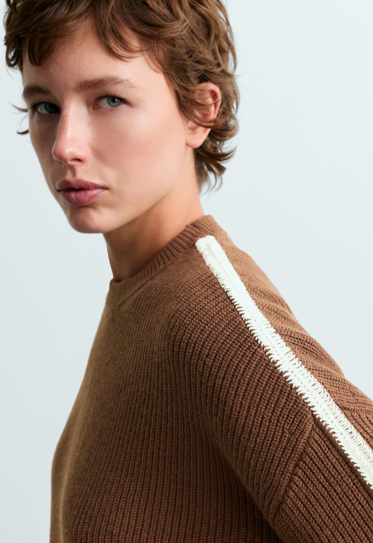 20% wool knit jumper piping — EARTH