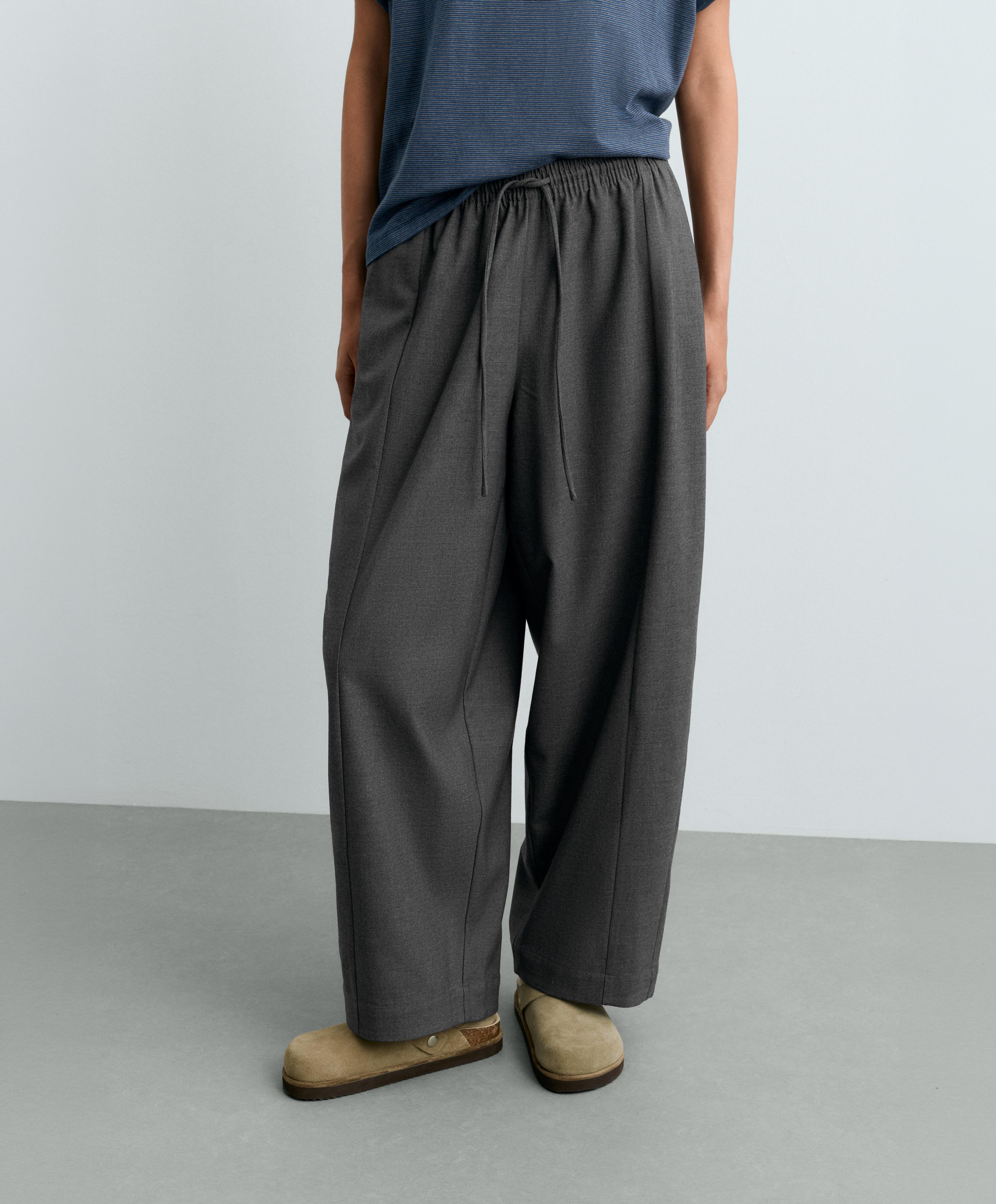 13% wool balloon trousers — GREY