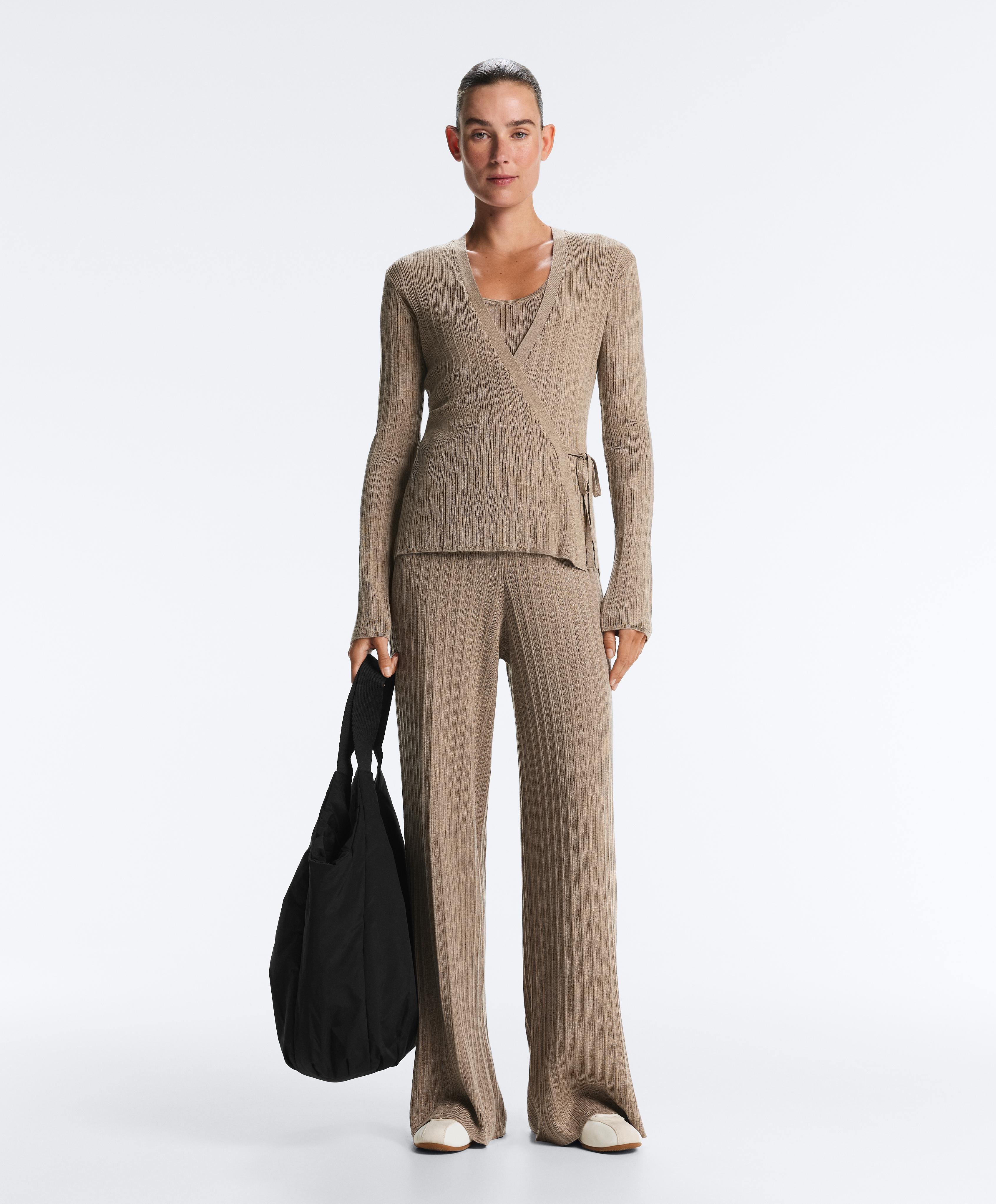 Rib knit top — DARK TAUPE