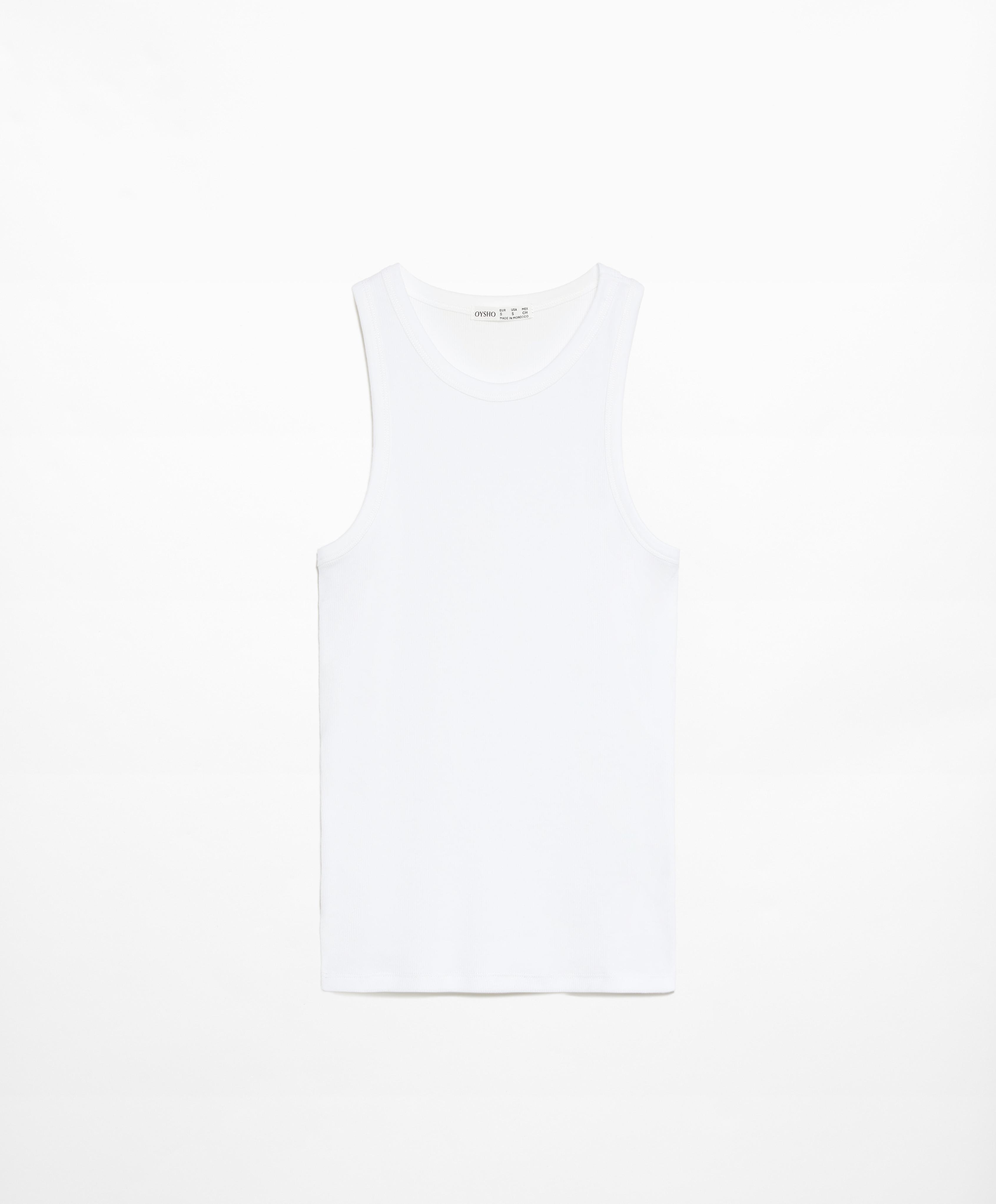 Rib vest top with cotton and modal