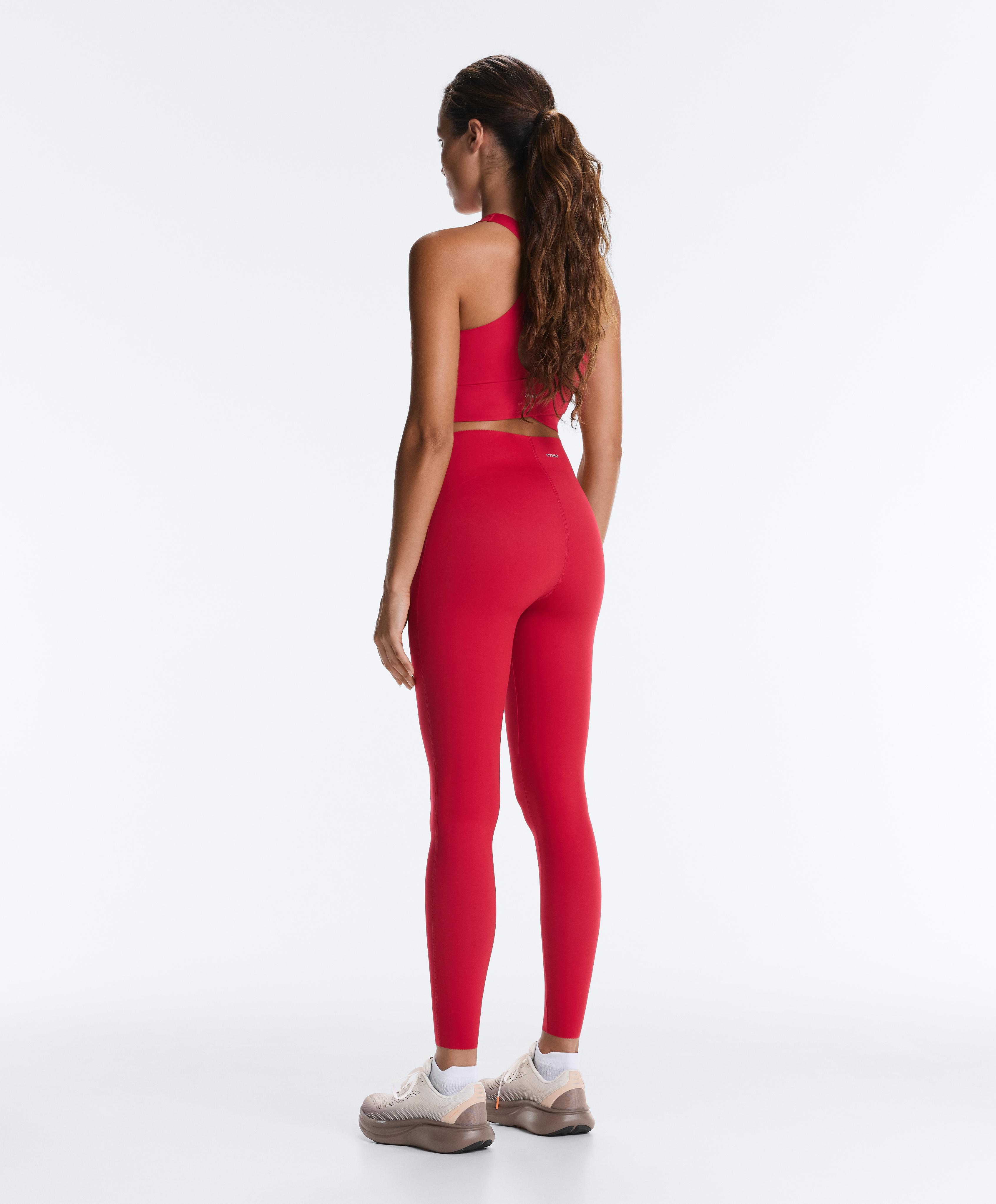High-waisted Extra Compressive core control ankle-length leggings — RED